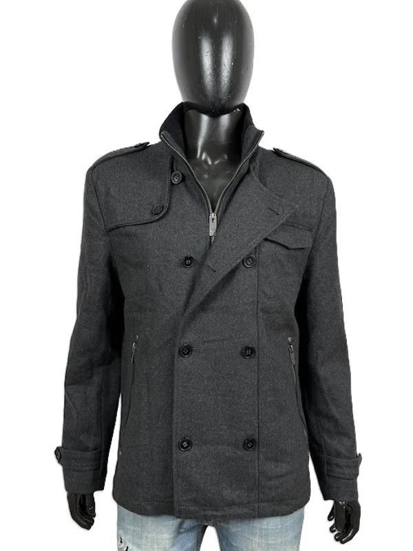 Guess Guess Cappotto Doppiopetto Lana Grigio Uomo L Size US L / EU 52-54 / 3 - 2 Thumbnail