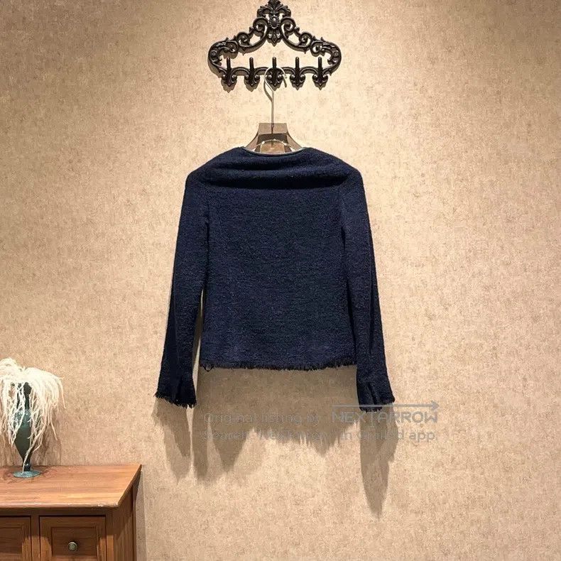 Loro Piana Loro Piana Blue Fringe Wool Tweed Jacket Size XXS / US 00 / IT 34 - 2 Thumbnail