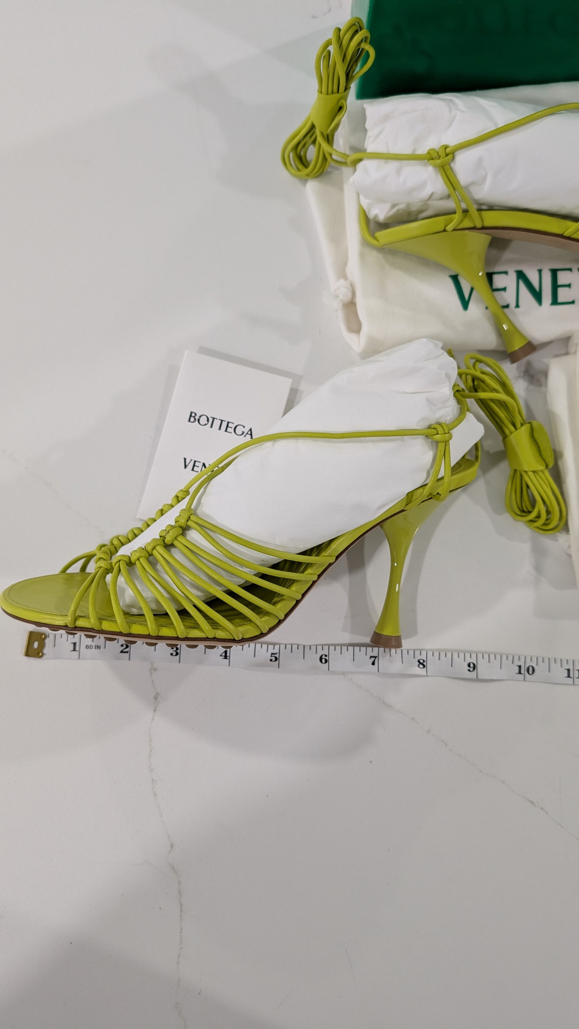 Bottega Veneta Bottega Veneta Dot Lace-Up Sandals Kiwi Leather Size US 7 / IT 37 - 17 Thumbnail