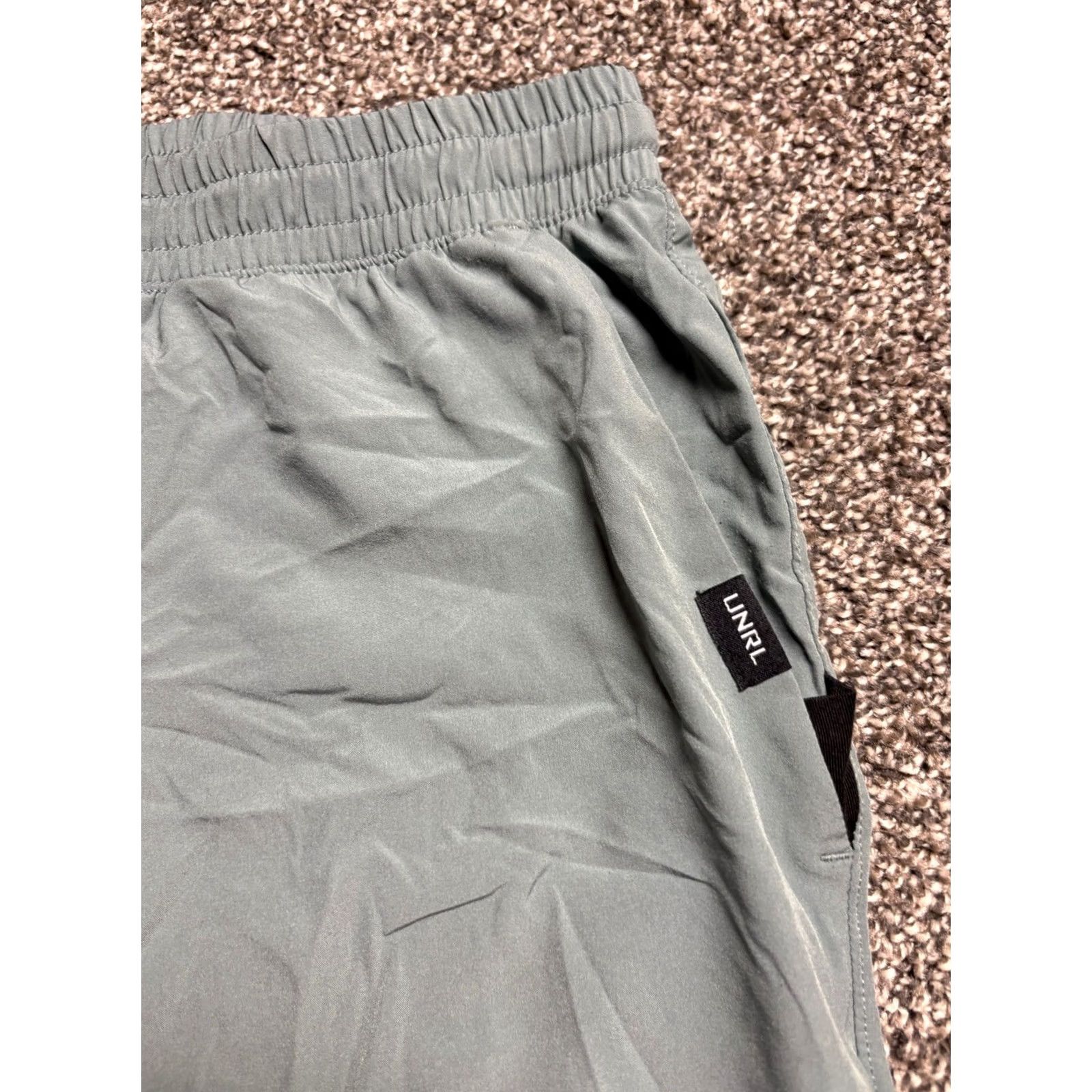 Vintage UNRL Stride Shorts Mens XL Green Athletic Drawstring Stretch Performance Shorts Size US 36 / EU 52 - 3 Thumbnail