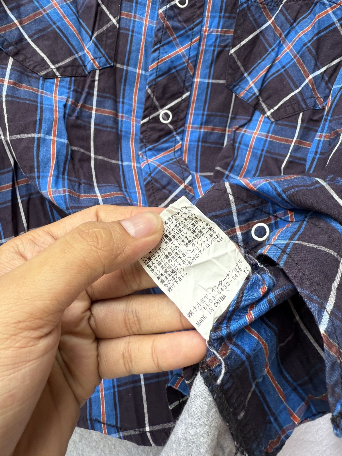 Hysteric Glamour Blue Cross Plaid Button Up Shirt Size US M / EU 48-50 / 2 - 6 Thumbnail