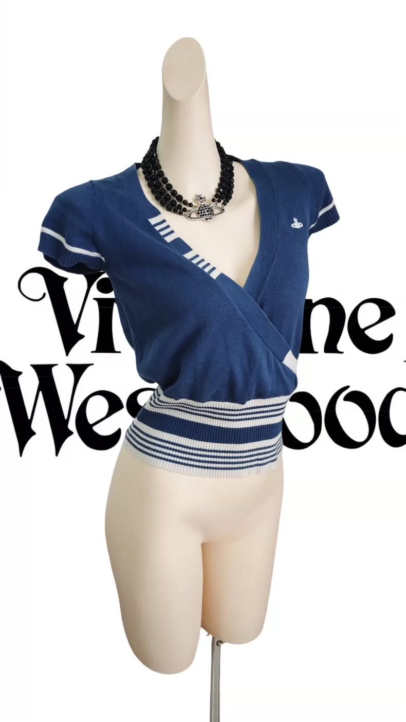 Vivienne Westwood Vivienne Westwood Dark blue V-neck shirt Size M / US 6-8 / IT 42-44 - 3 Thumbnail