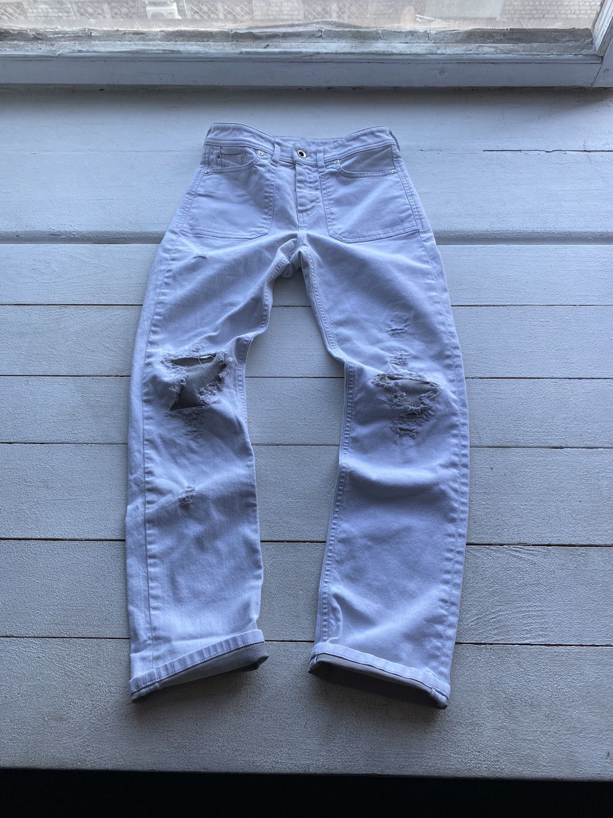 Diesel 🔥Opium Punk Diesel Distressed Straight Regular Reen Patch Size 26" / US 2 / IT 38 - 2 Thumbnail