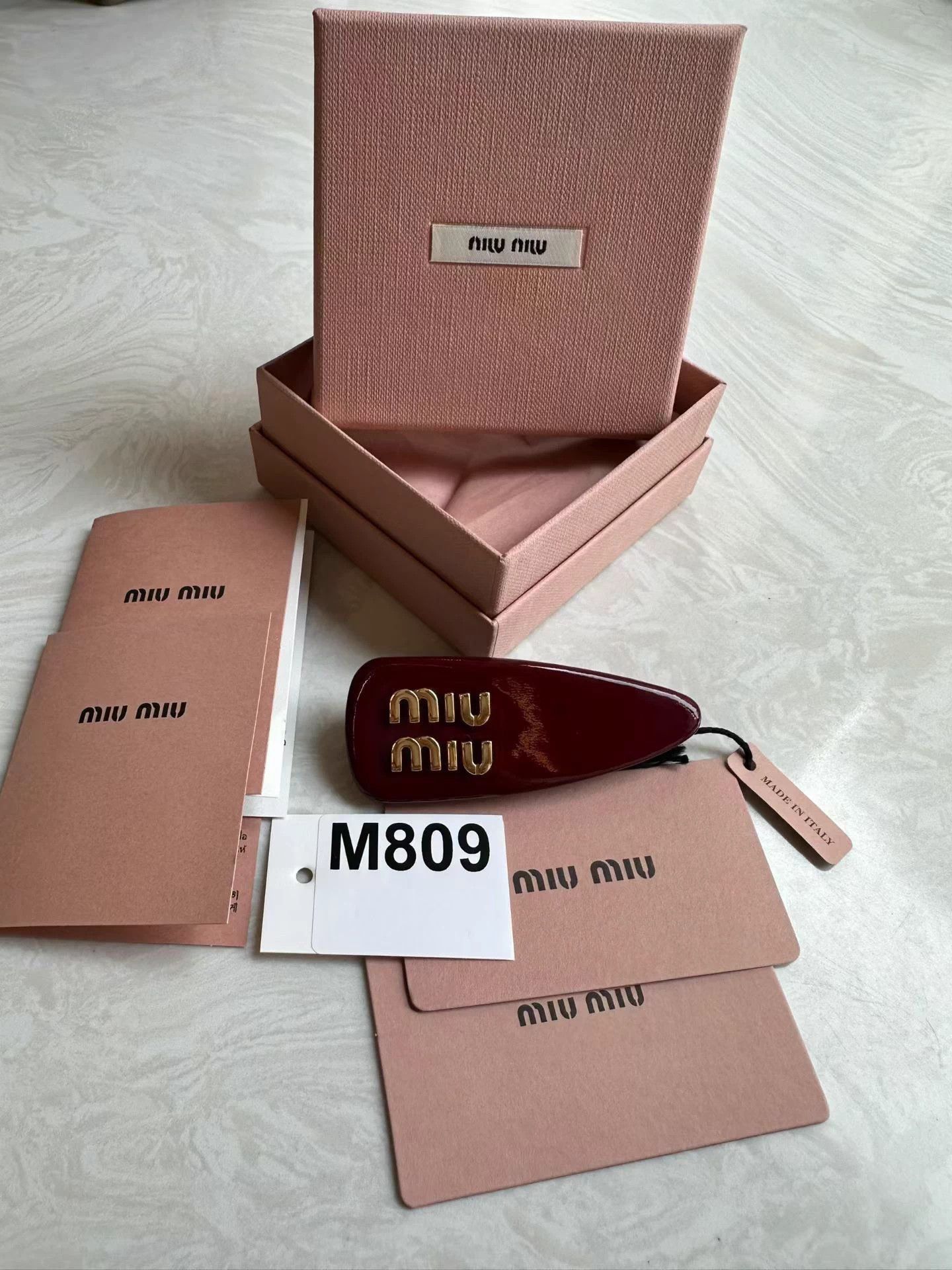 Miu Miu MIU MIU Burgundy Resin Hair Clip - Sweet Cool Size ONE SIZE - 4 Thumbnail