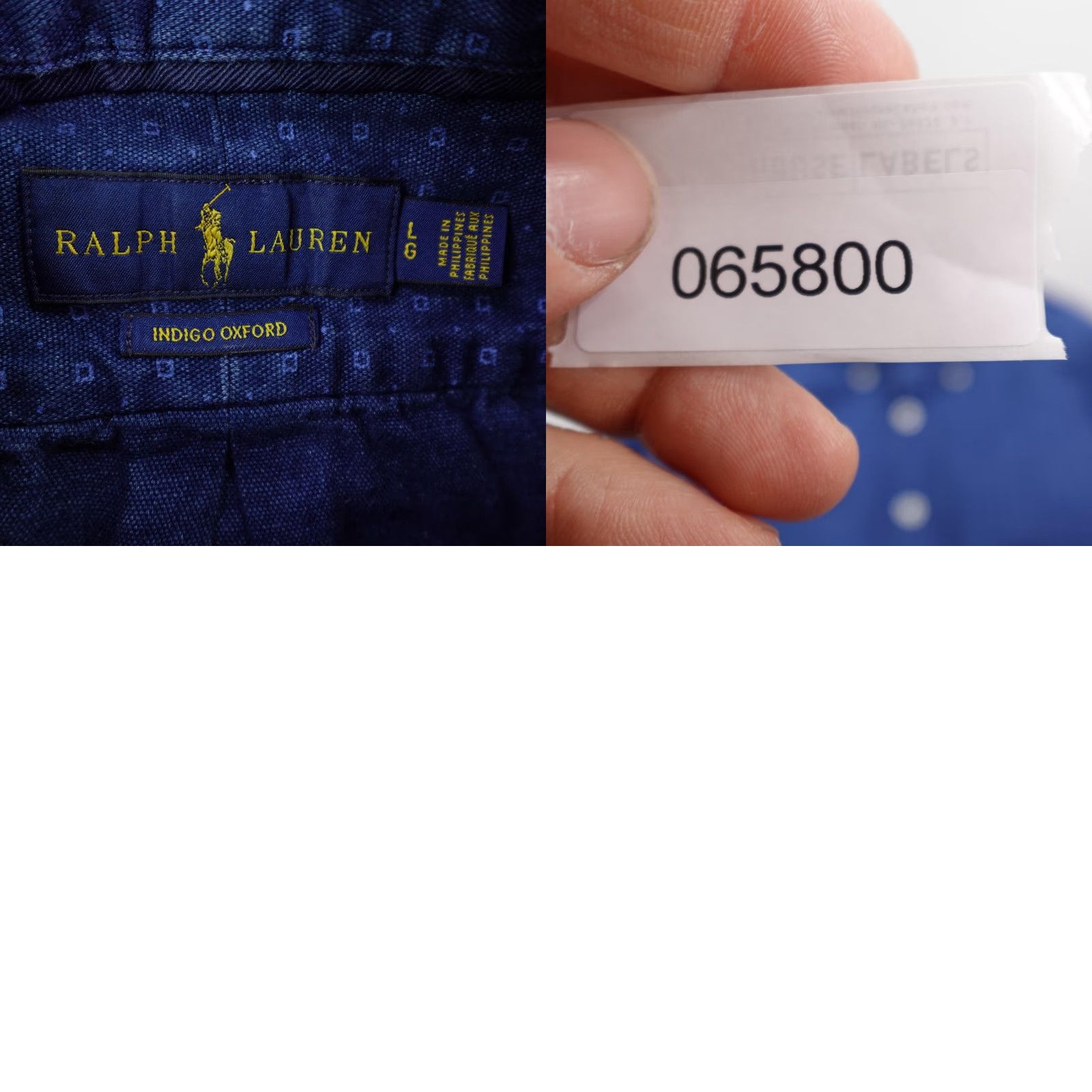 Ralph Lauren RALPH LAUREN Men’s Large Blue Chambray Button-Up Shirt - Long Sleeve Geometric Pattern Casual Outdoor Size US L / EU 52-54 / 3 - 8 Thumbnail