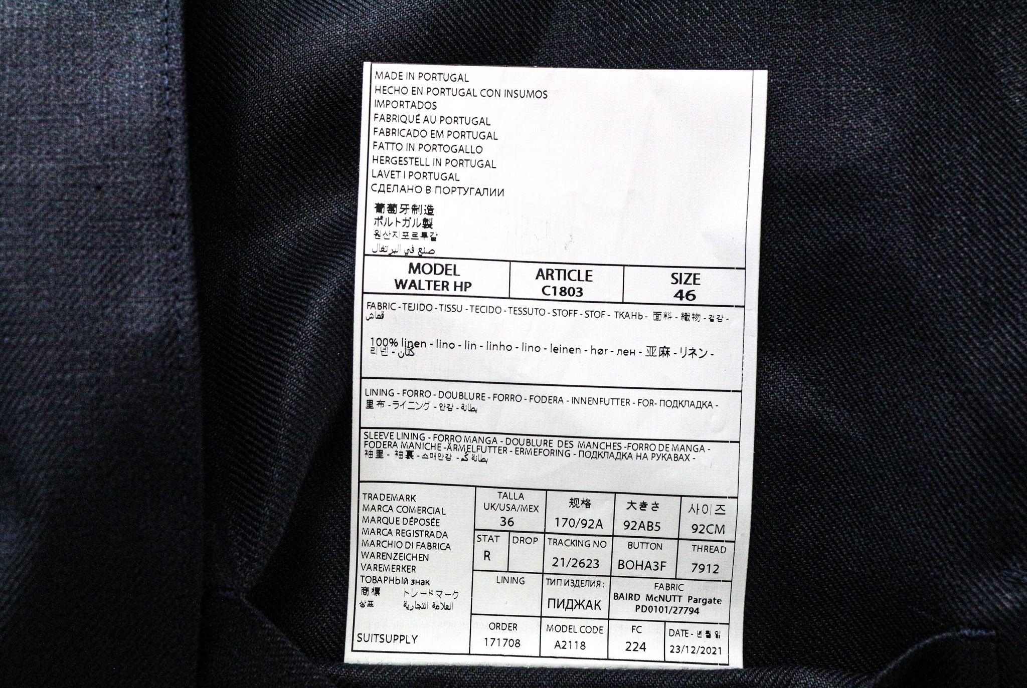 Suitsupply WALTER UK36R Navy Linen Shacket Blazer 74958 Size 36R - 6 Thumbnail