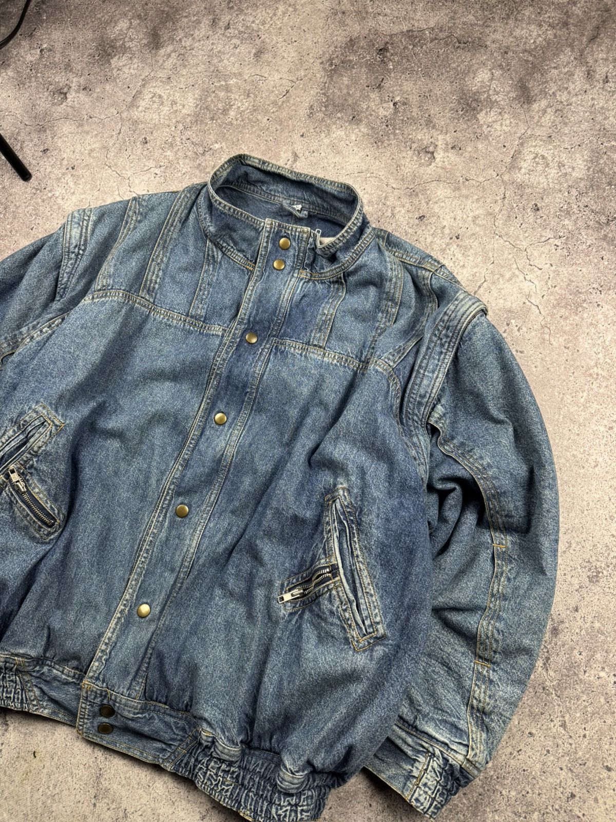 Japanese Brand Vintage Denim Japanesse Bomber Jacket/Vest Pilot Baby Y2K Size US XL / EU 56 / 4 - 3 Thumbnail