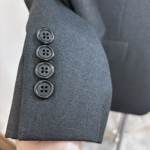 Hickey Freeman LORO PIANA Hickey Freeman Men's Dark Gray Solid Wool Blazer Size 42R - 3 Thumbnail