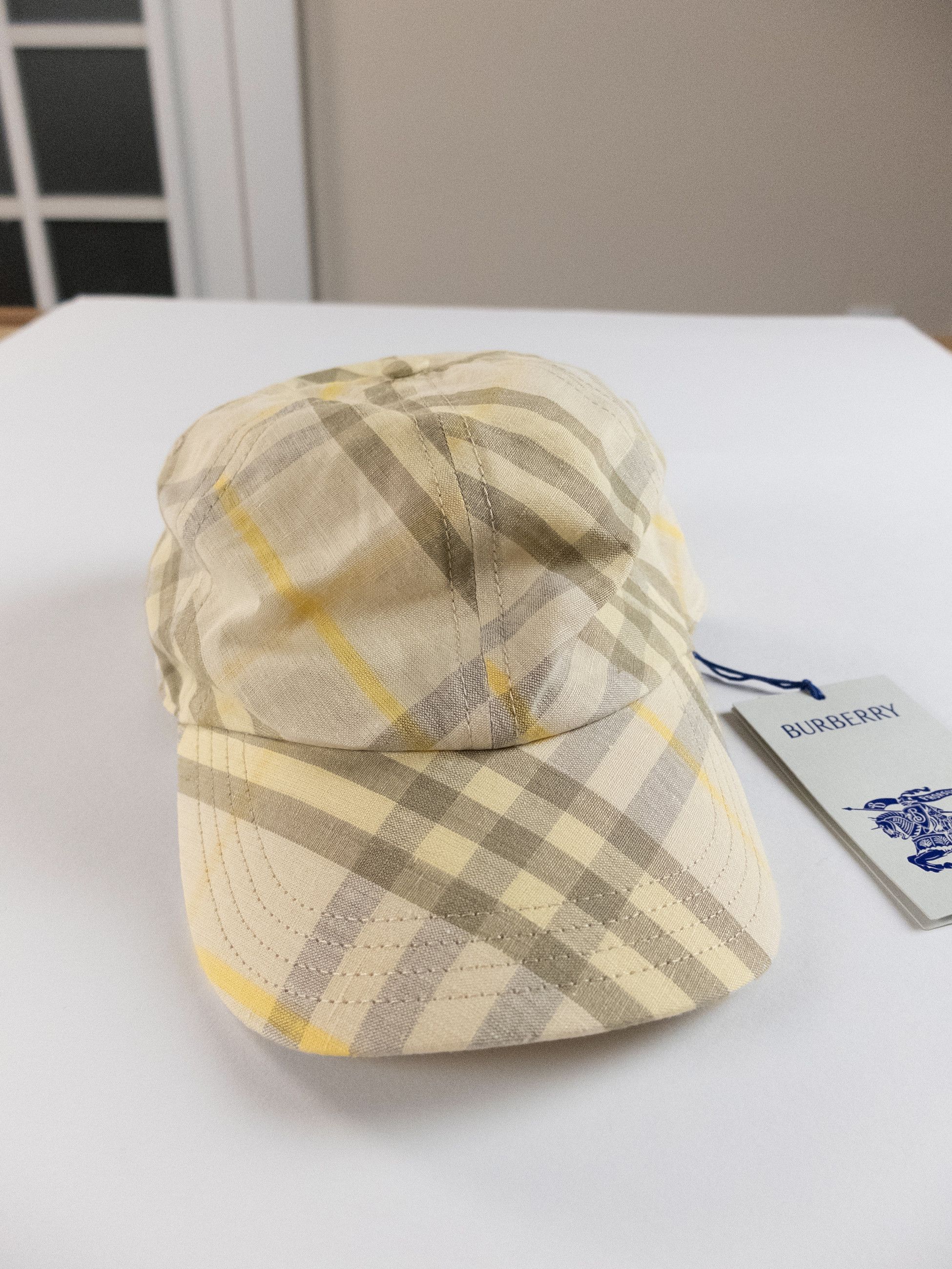 Burberry BURBERRY beige IP check linen baseball cap Medium Size ONE SIZE - 4 Thumbnail