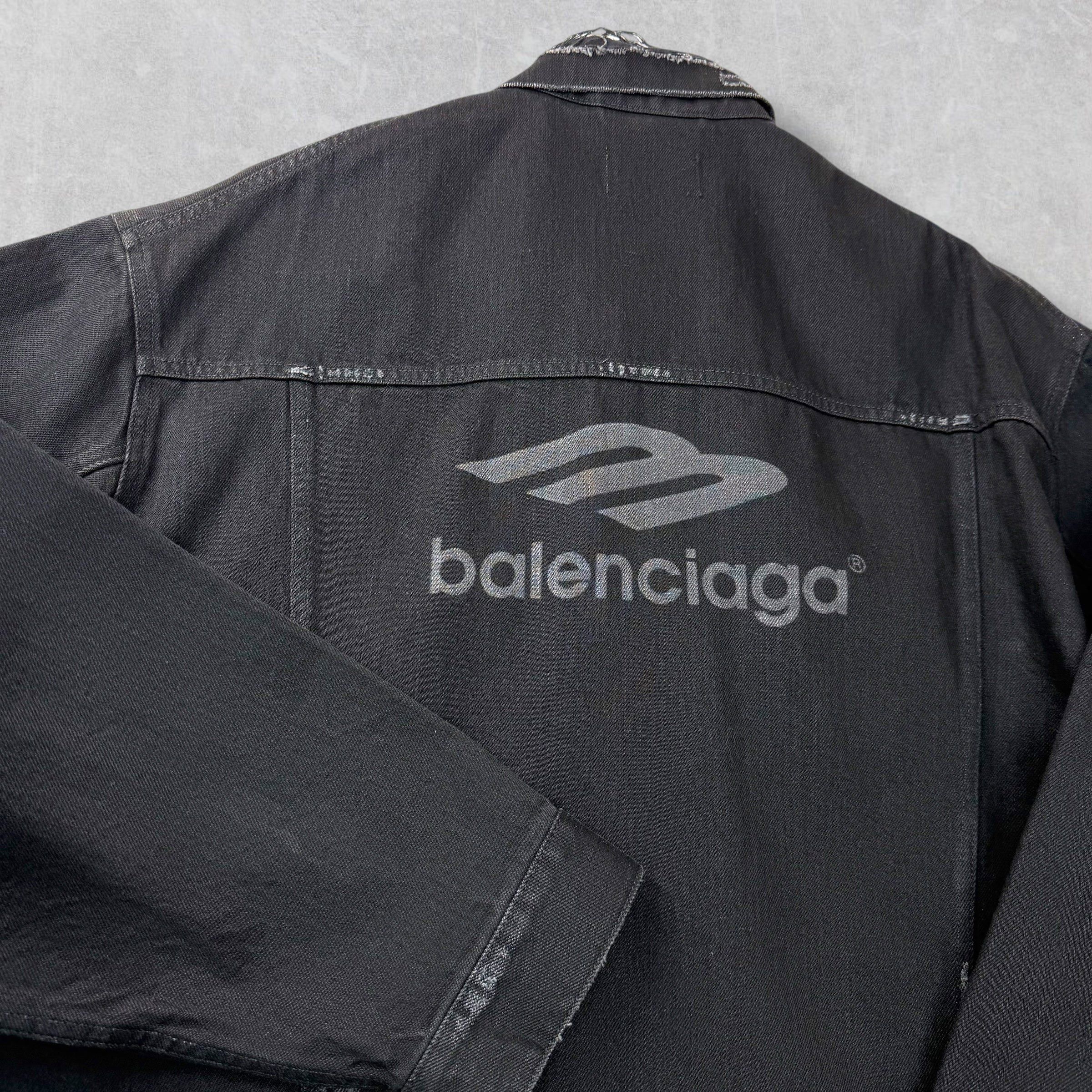 Balenciaga Balenciaga 3b Sports Icon Denim Jacket 54 (L) Size US L / EU 52-54 / 3 - 4 Thumbnail