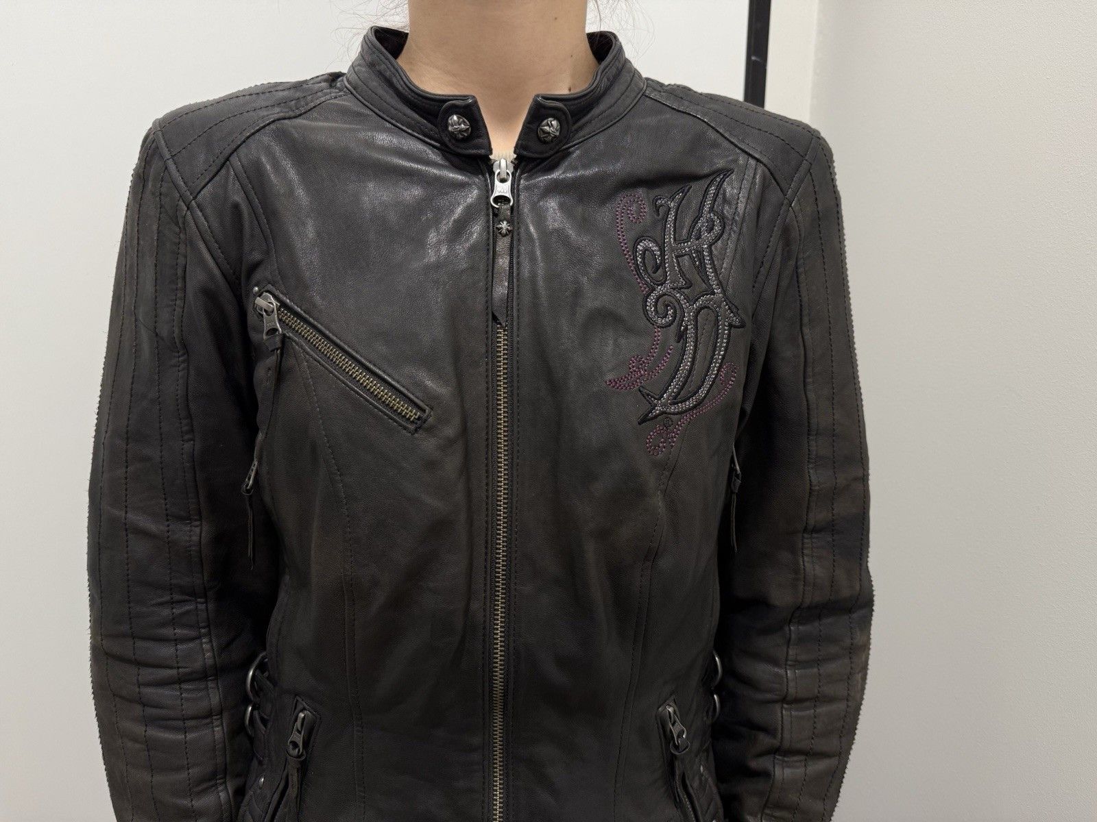 Harley Davidson DDP Harley Davidson Womens Leather Jacket size M Size M / US 6-8 / IT 42-44 - 12 Thumbnail