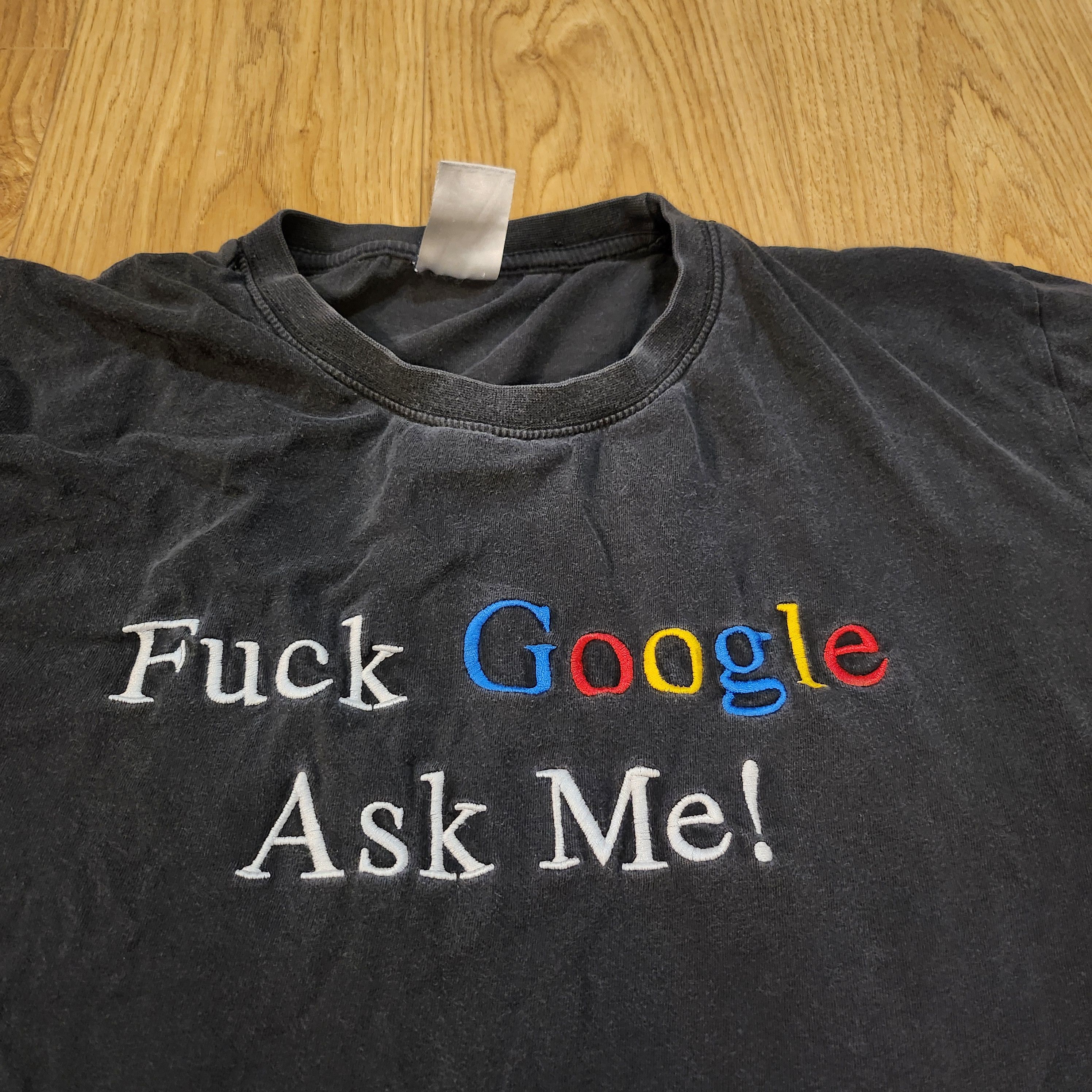 Vintage "Fuck Google Ask Me" Embroidery tshirt Size US L / EU 52-54 / 3 - 2 Thumbnail
