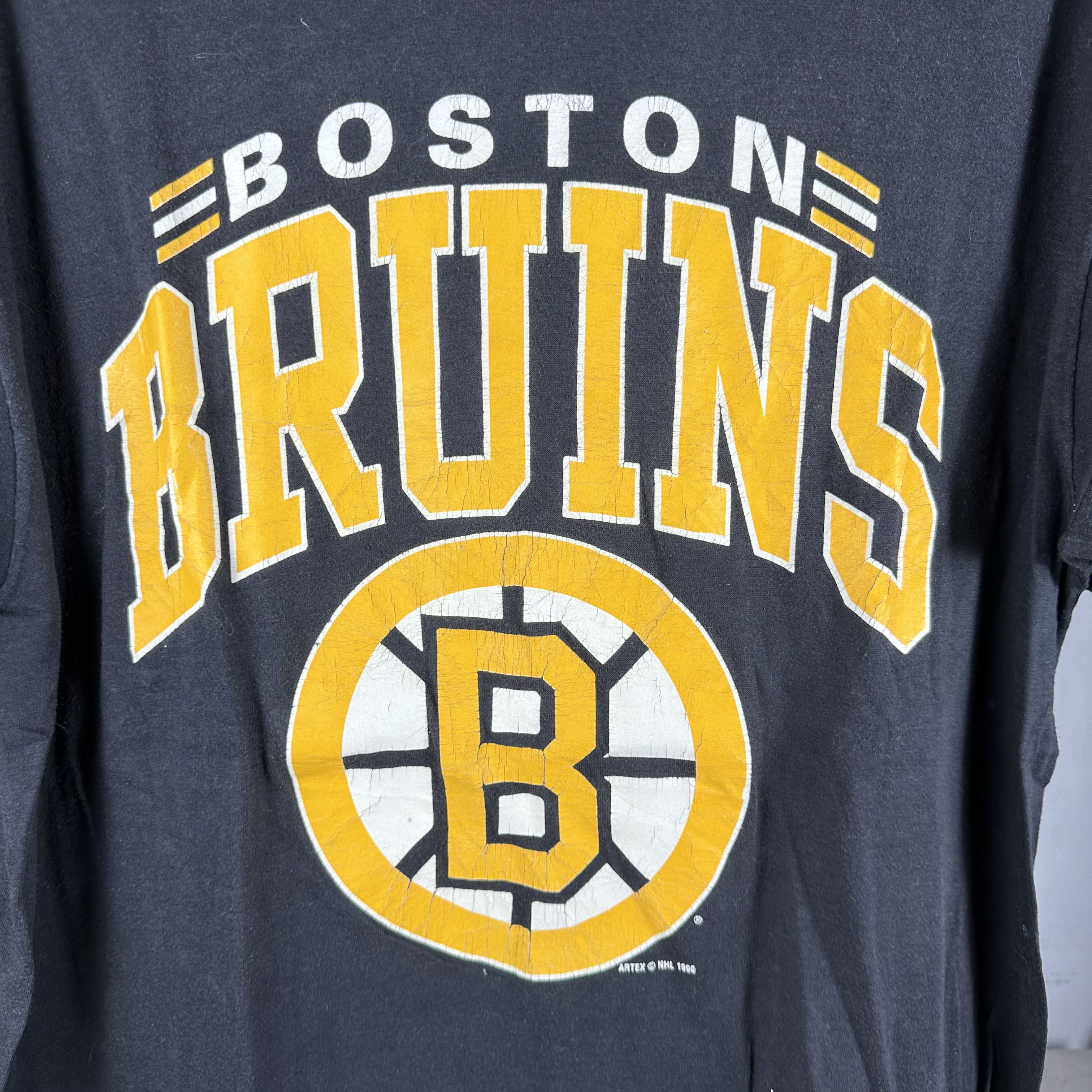 Vintage Vintage 1990 Boston Bruins Hockey Logo NHL T-Shirt Size US XL / EU 56 / 4 - 2 Thumbnail