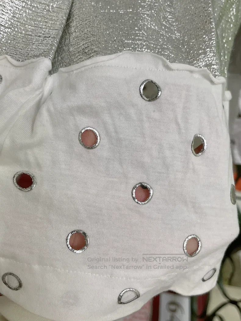 Comme des Garcons Comme Des Garcons size S Silver metallic luster half skirt Size 23" - 3 Thumbnail