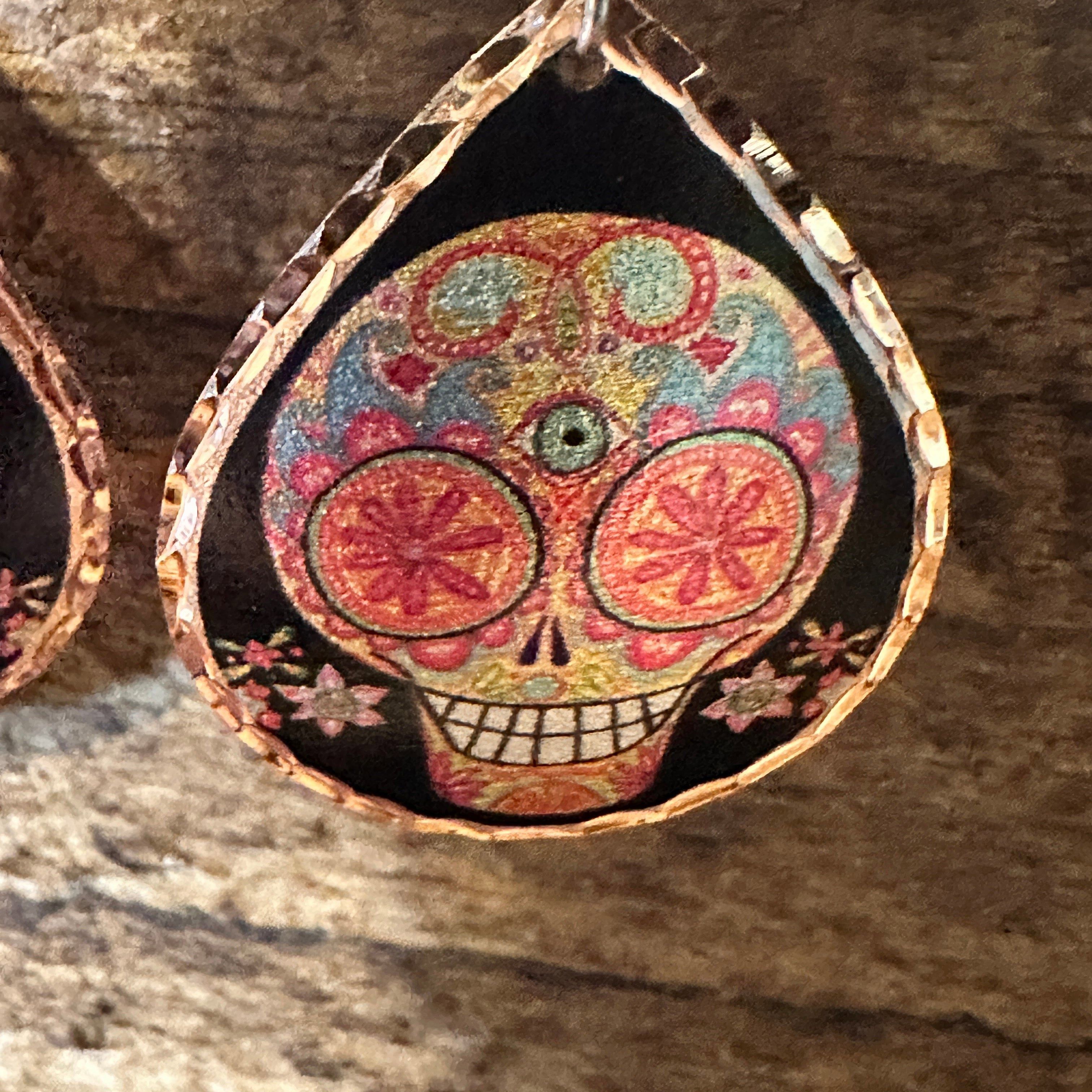 Other Handmade Boho Copper Earrings, Day of The Dead Wire Earrings Size ONE SIZE - 5 Thumbnail