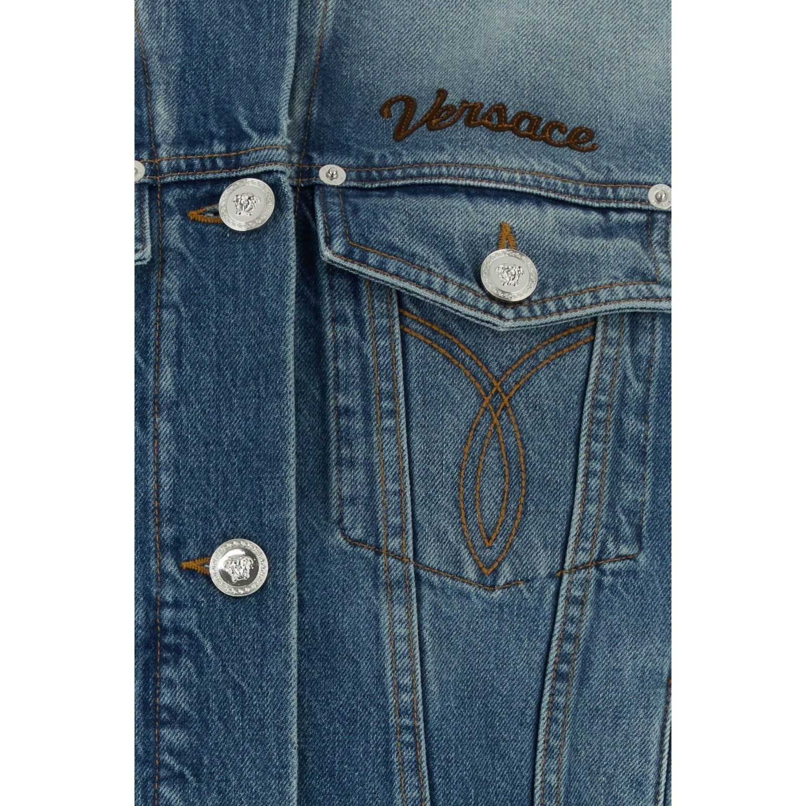 Versace Versace Blue Denim Jacket New & Authentic (Women's size:IT 3 Size XS / US 0-2 / IT 36-38 - 3 Thumbnail