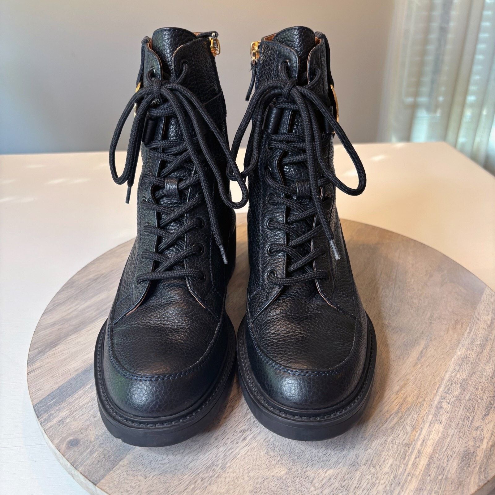 Chloe Chloé Darryl Black Leather Ankle Combat Boots EU Sz 39 US 9 Size US 9 / IT 39 - 3 Thumbnail