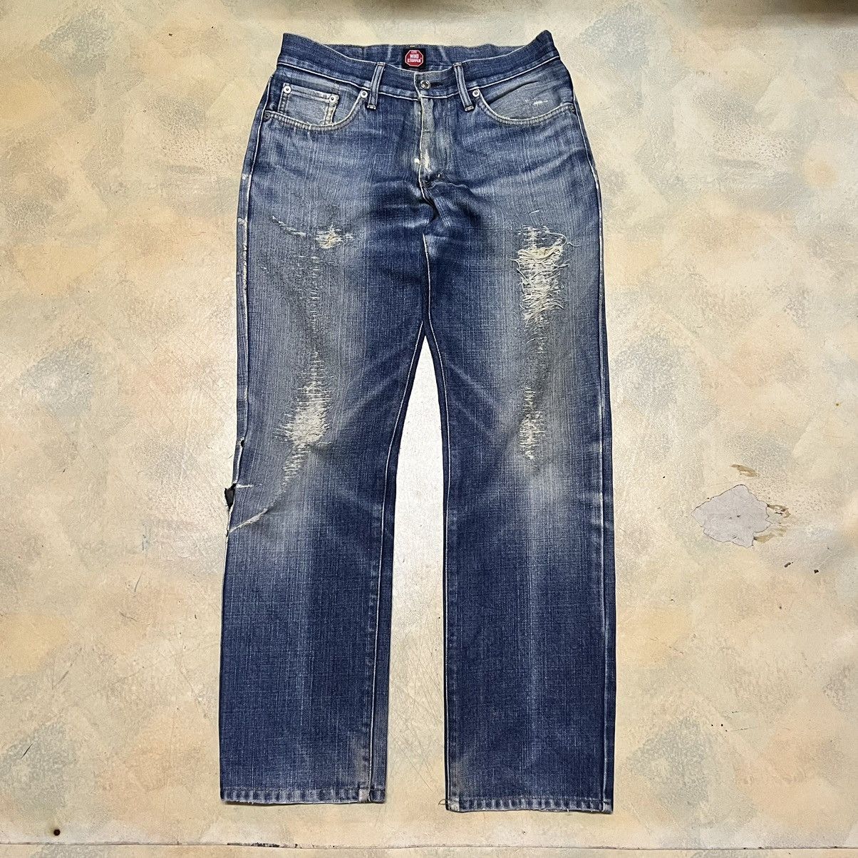 Edwin × Japanese Brand Edwin 503 Gore Windstoper Distressed Denim Jeans Size US 30 / EU 46 - 1 Thumbnail