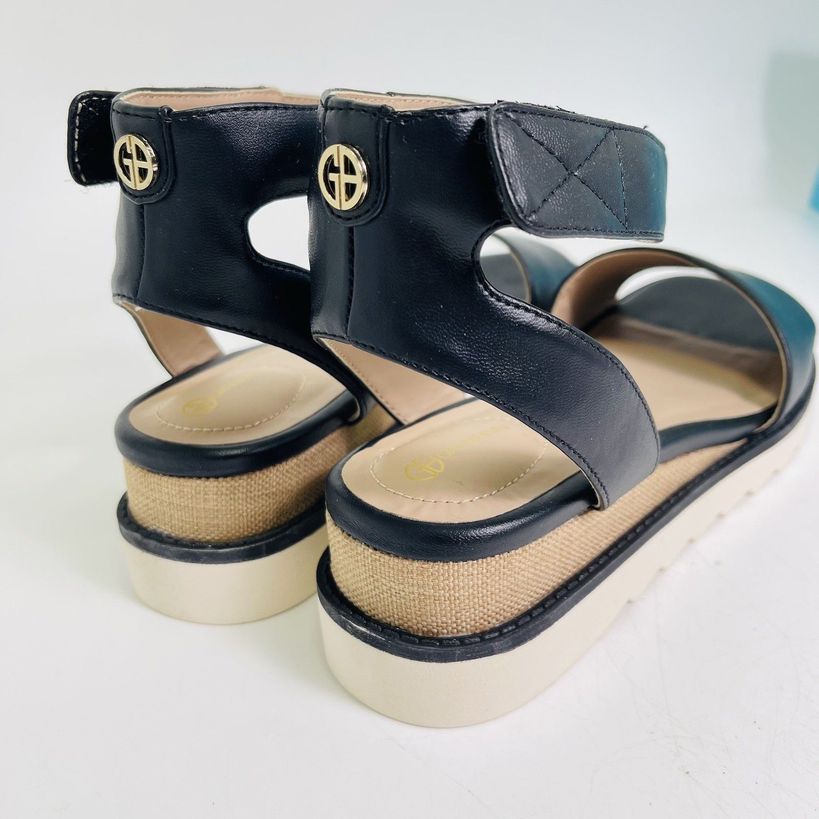 Giani Bernini Giani Bernini Constancia Memory Foam Ankle Strap Wedge Sand Size US 10 / IT 40 - 4 Thumbnail