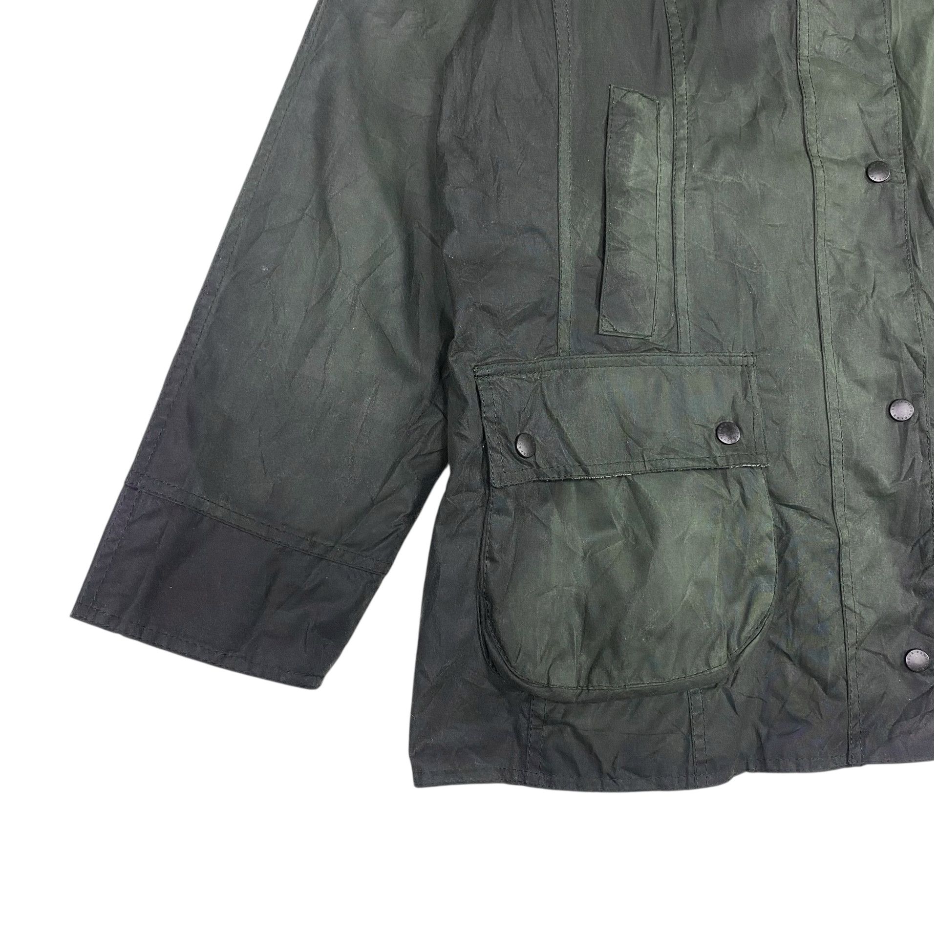 Barbour 💥 VINTAGE BARBOUR OLIVE BEDALE WAXED JACKET Size US L / EU 52-54 / 3 - 6 Thumbnail