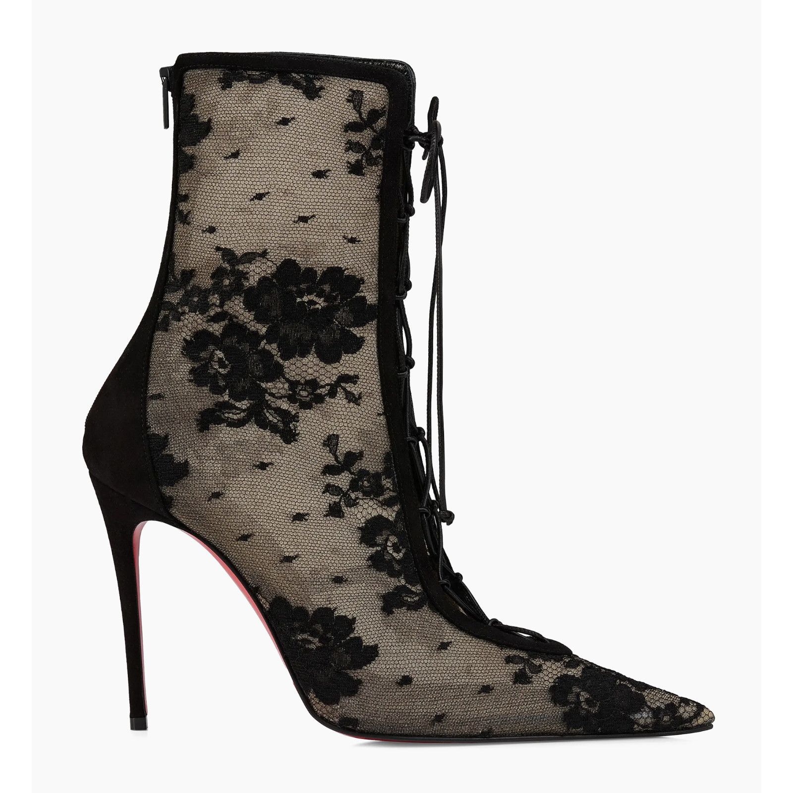 Christian Louboutin Christian Louboutin KM Lace Booty 100 Black Mesh Ankle 38.5 Size US 8.5 / IT 38.5 - 5 Thumbnail