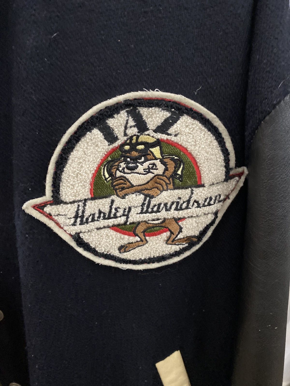 Warner Bros Vintage Warner Bros X Harley Wool/Leather Jacket Size US XL / EU 56 / 4 - 5 Thumbnail