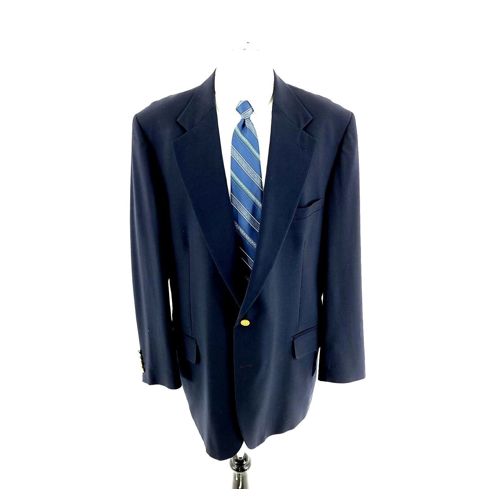 Vintage Tailors Row Deansgate Worsted Wool 2 Gold Button Blazer 44L Size 44L - 4 Thumbnail