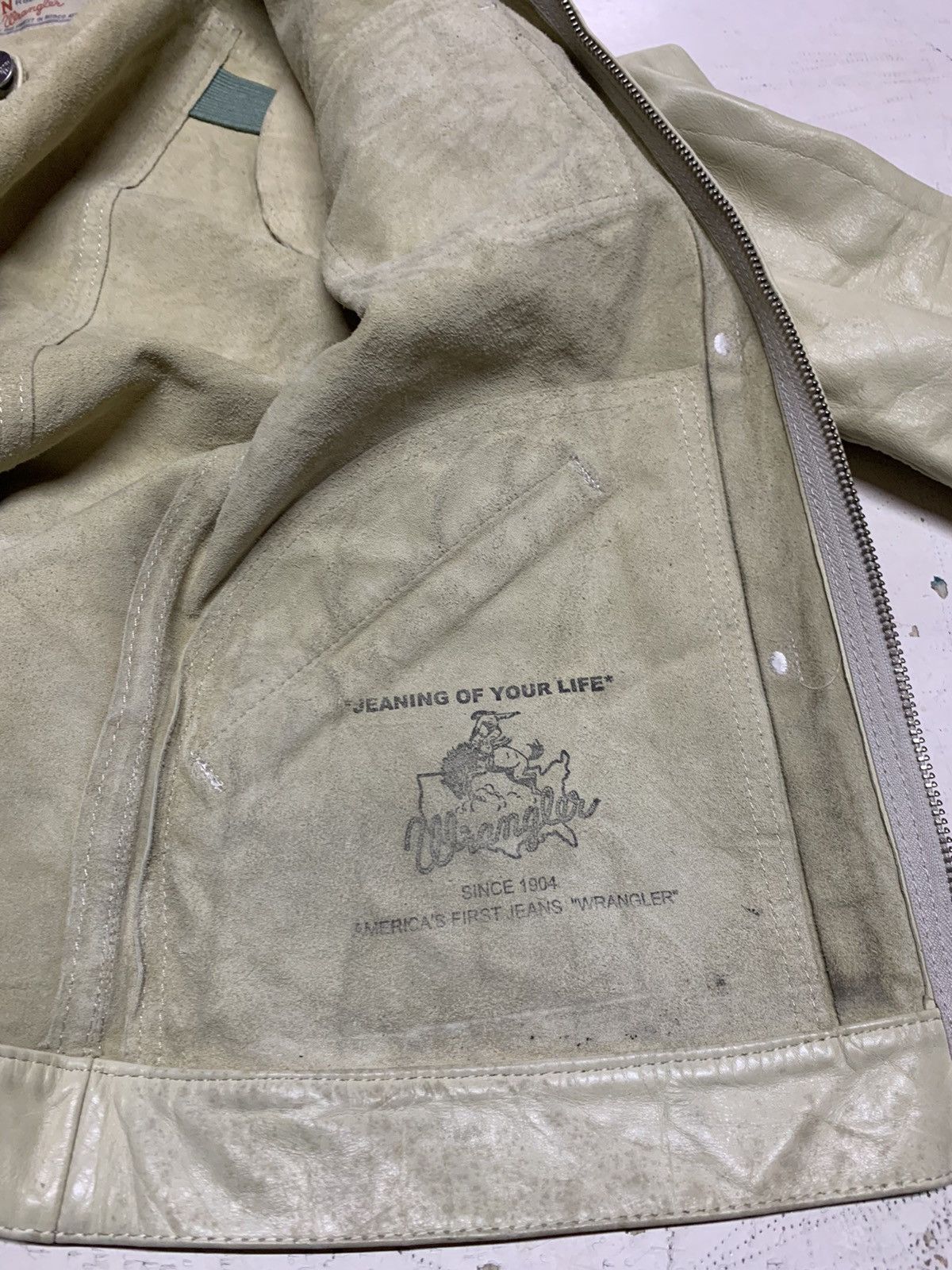 Vintage WRANGLER VINTAGE LEATHER JACKET Size US M / EU 48-50 / 2 - 18 Thumbnail