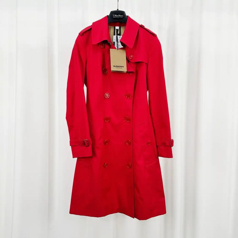 Burberry Burberry Red Cotton Double-Breasted Trench Coat Size M / US 6-8 / IT 42-44 - 1 Thumbnail