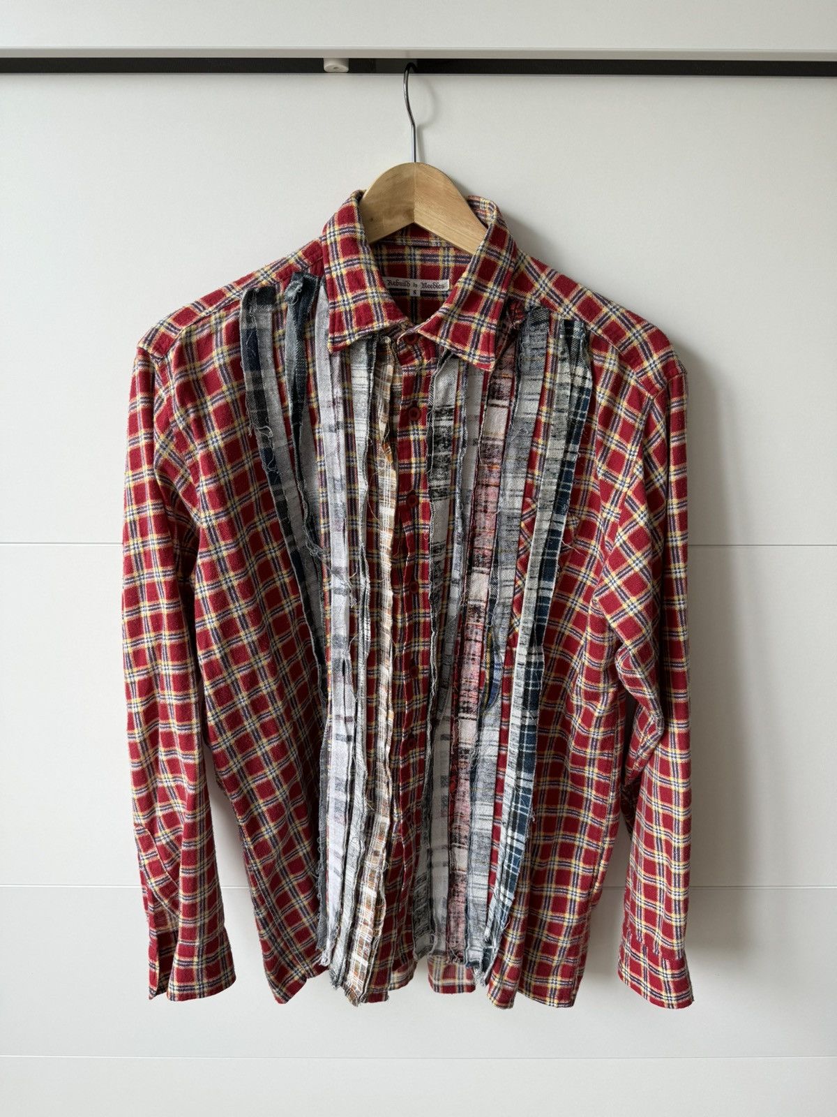 Needles [S] Rebuild Ribbon Cut Flannel Shirt | Grailed