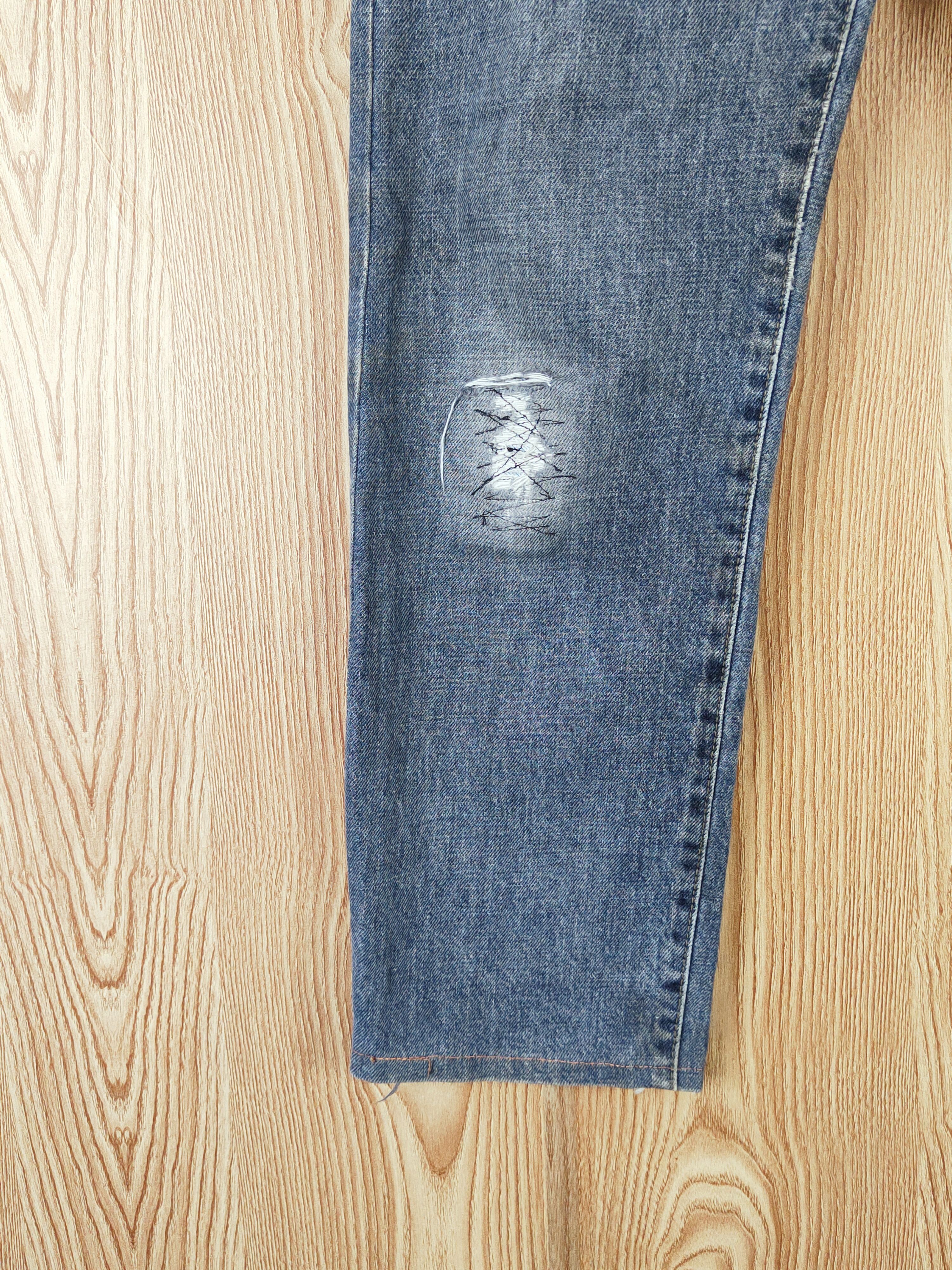 Indigo INDIGO ARTISAN Half Blue Distressed Ripped Jeans #W653 Size US 28 / EU 44 - 4 Thumbnail