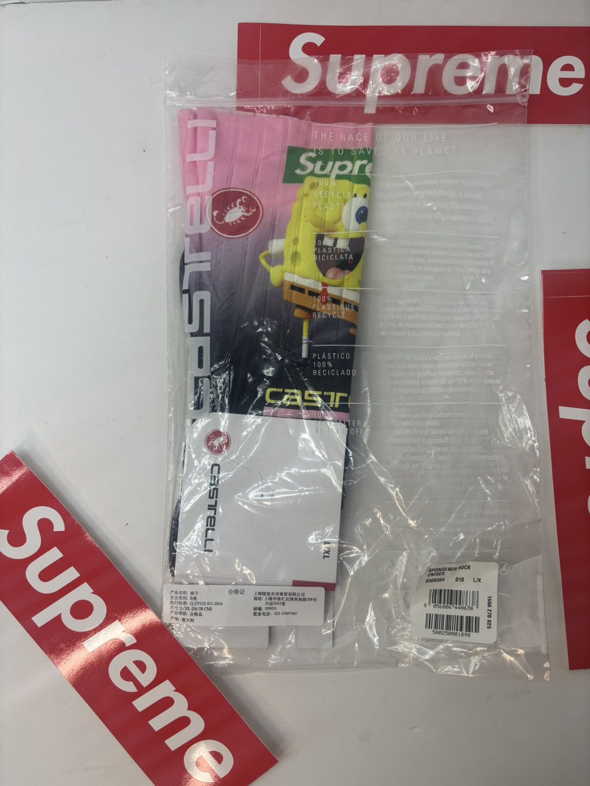 Supreme SUPREME SPONGEBOB SQUAREPANTS CASTELLI CYCLING SOCK