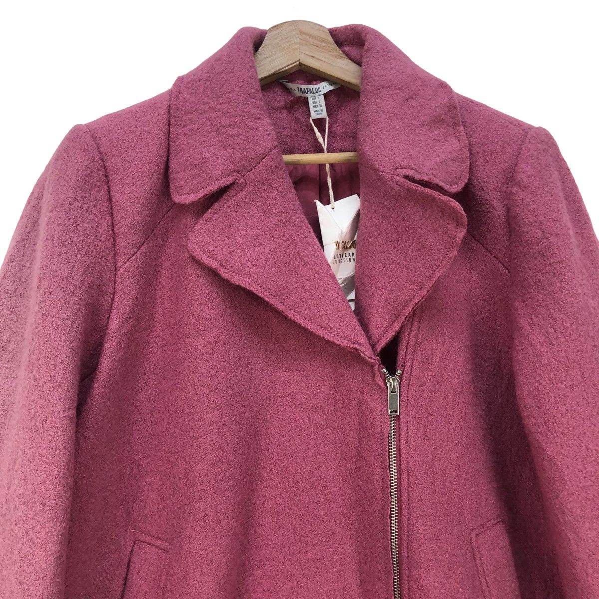 Aran Isles Knitwear Zara Trafaluc Double Collar Faded Jacket Size M / US 6-8 / IT 42-44 - 3 Thumbnail