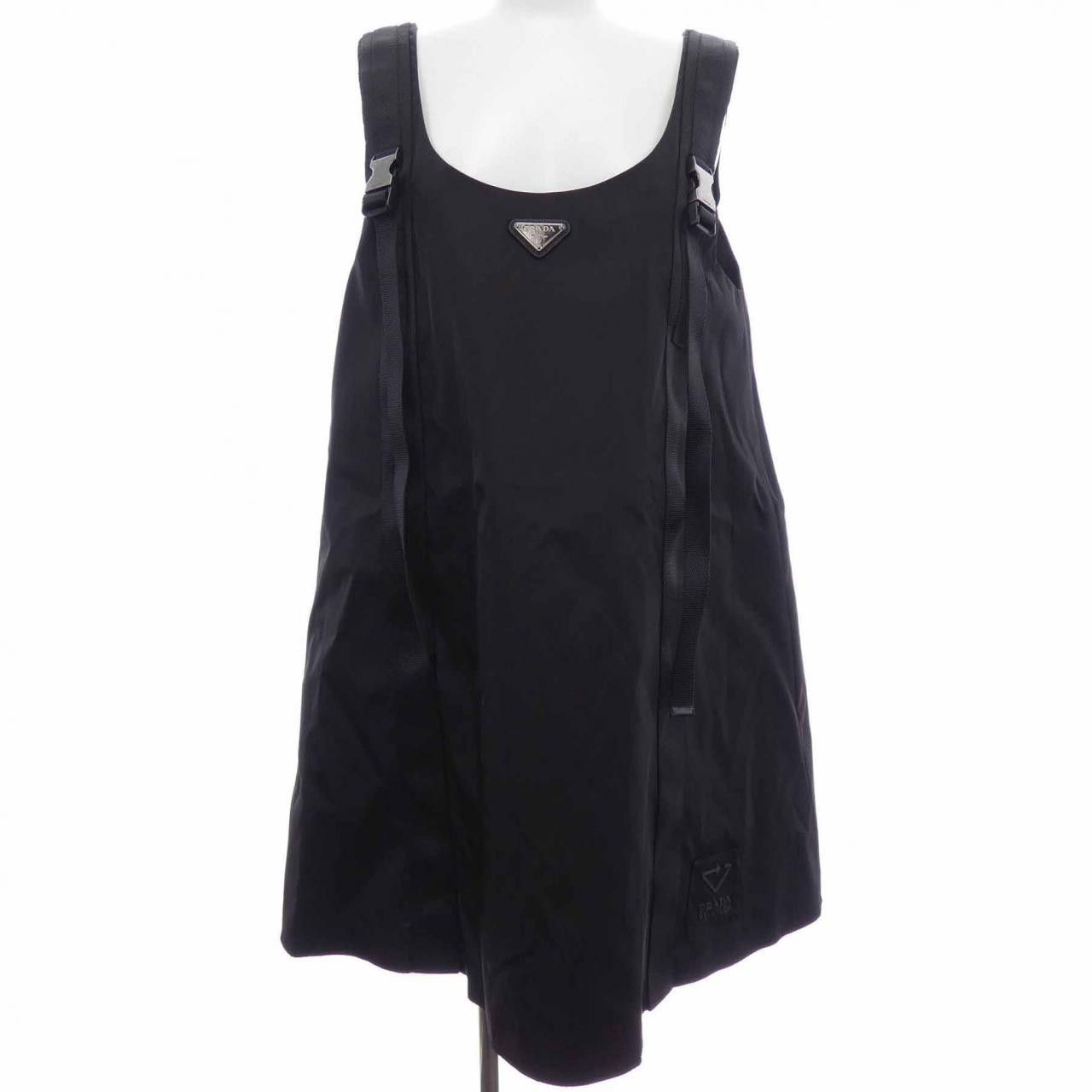 Prada Prada Prada Triangle Logo Re-Nylon Sleeveless Dress Textile Dresses 230637S2021YFL DUTY FREE for USA Size ONE SIZE - 1 Thumbnail