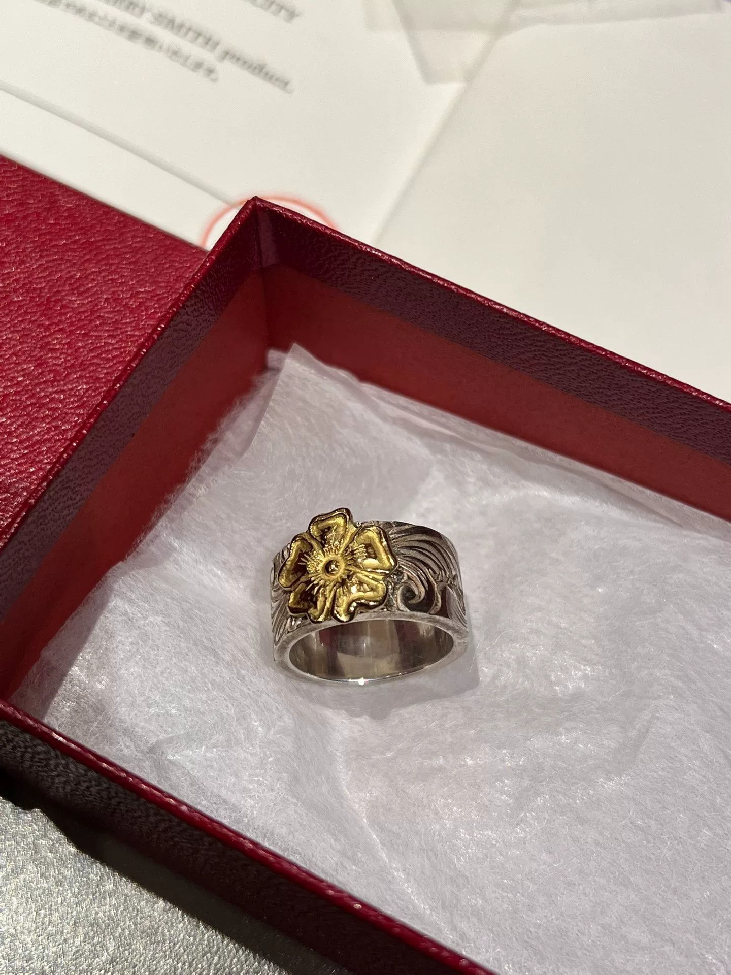 Larry Smith LARRY SMITH Floral Pattern Ring Size ONE SIZE - 1 Thumbnail