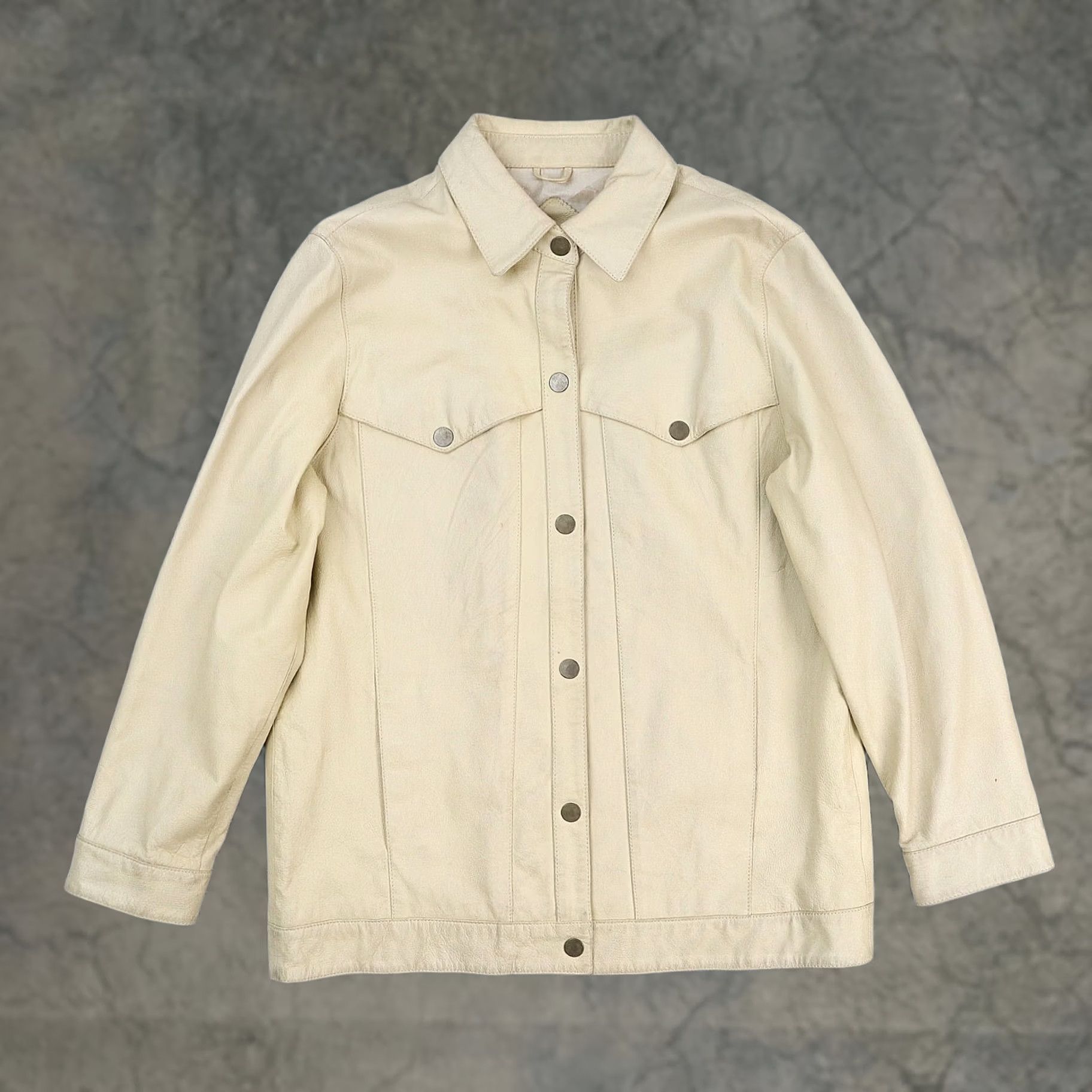 Lewis Leathers VINTAGE Terry Lewis Leather Western Jacket Mens Small Beige Long Sleeve Snap Collared USA Western Size US S / EU 44-46 / 1 - 1 Thumbnail