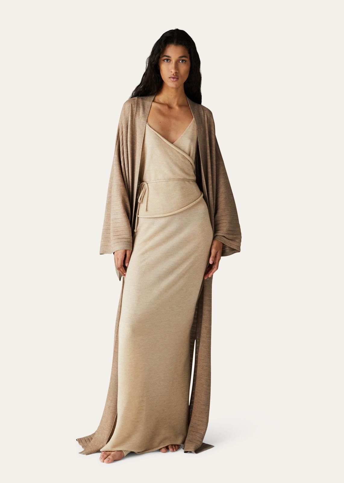 Loro Piana o1srvl11e1124 Cocooning Long Cardigan in Beige Size XS / US 0-2 / IT 36-38 - 3 Thumbnail
