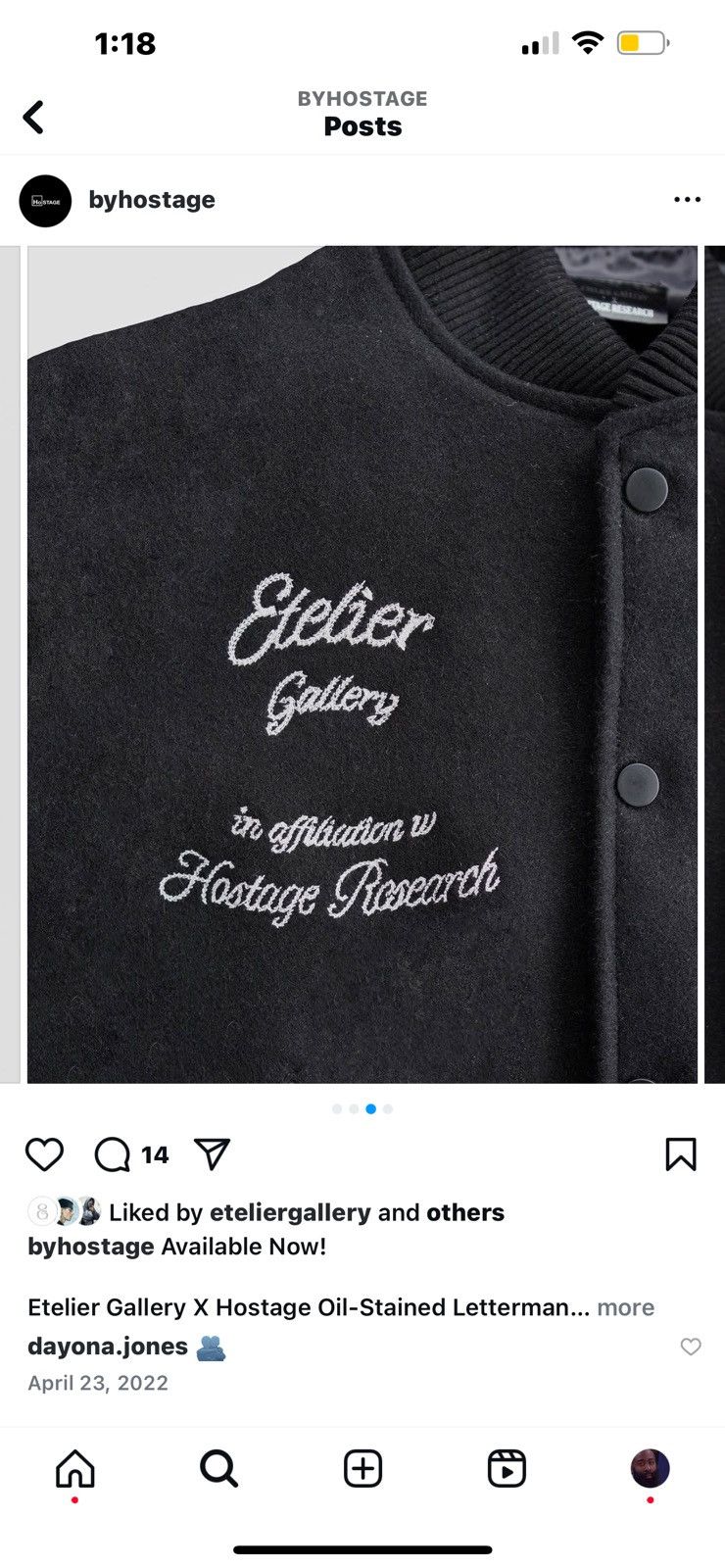Etelier Gallery Etelier Gallery x Hostage Leather Varsity Size US XL / EU 56 / 4 - 11 Thumbnail