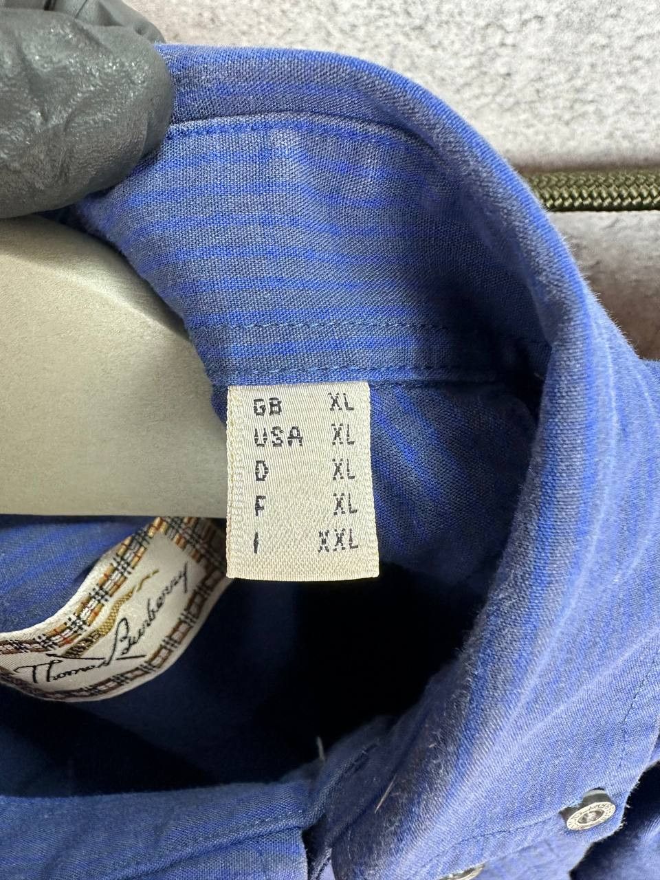 Burberry Thomas Burberry Button Up Shirt Striped Blue LS Button-Down Size US XL / EU 56 / 4 - 14 Thumbnail
