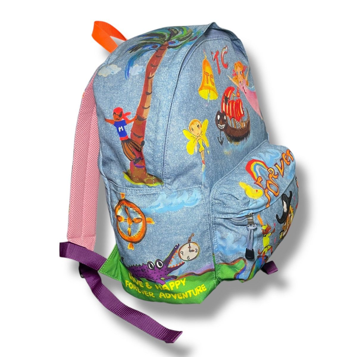 Tsumori Chisato RARE Tsumori Chisato Denim AOP Cartoon Graphics Backpack Size ONE SIZE - 5 Thumbnail