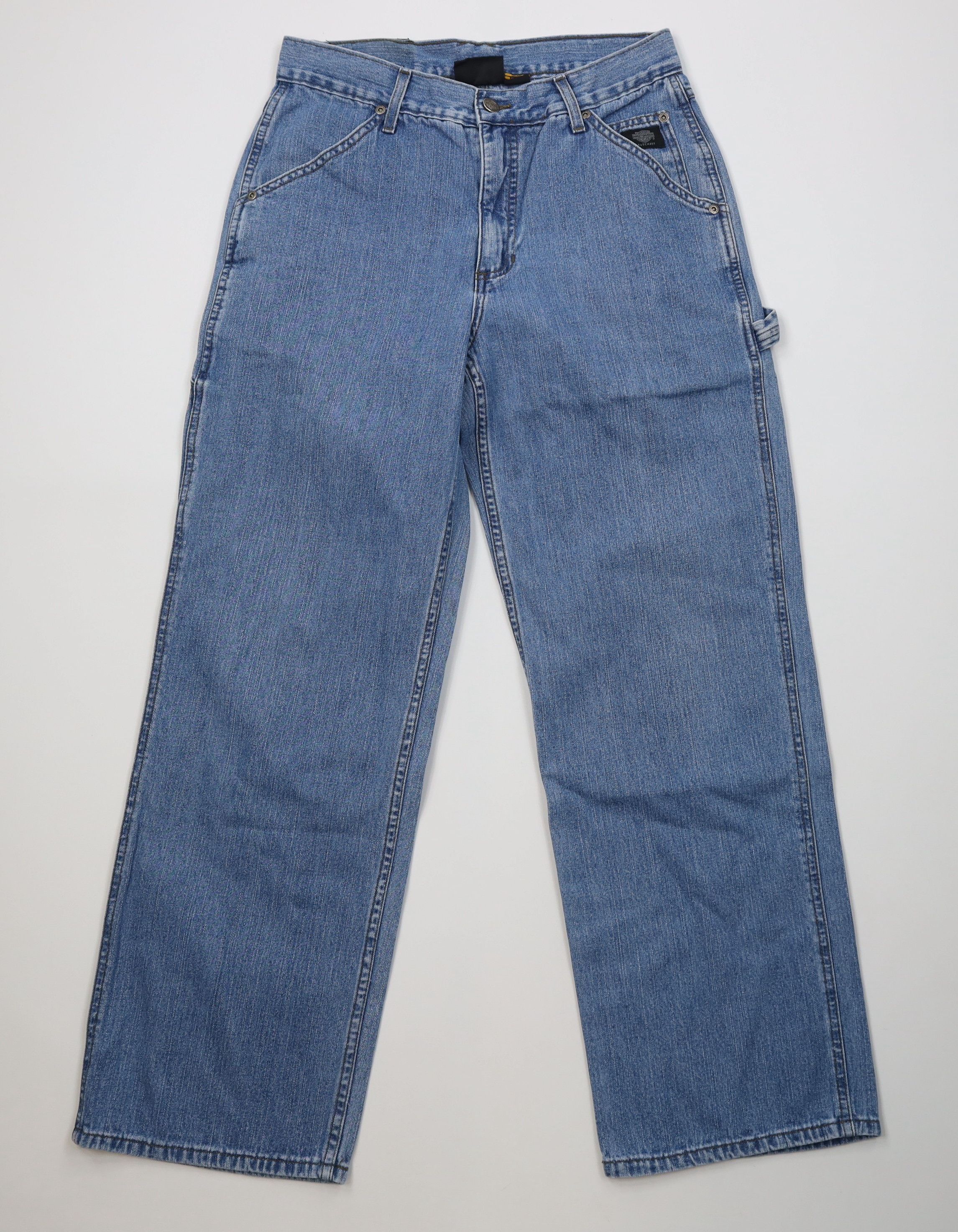 Harley Davidson Vintage 90s Harley Davidson Wide Leg Dungaree Denim Jeans Size US 30 / EU 46 - 1 Thumbnail