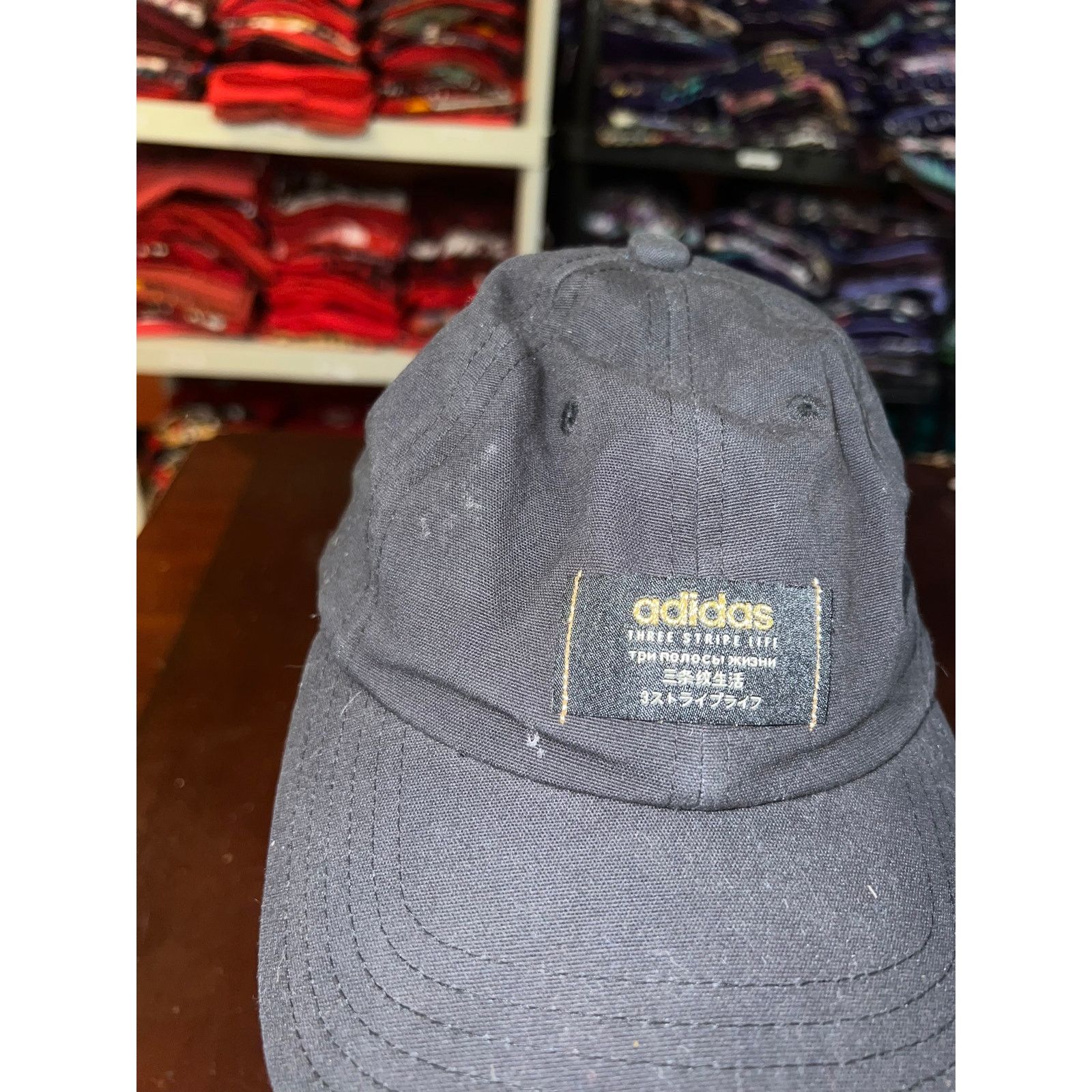 Vintage Womens Adidas Hat Impulse Cap Black Gold Lurex Women Cap OS Size ONE SIZE - 3 Thumbnail
