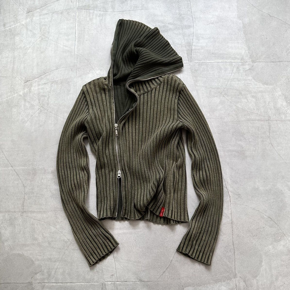 Pre-owned Hysteric Glamour X If Six Was Nine Japan Side Full Zip Lgb Vibe Knit Ribbed Sweater Military