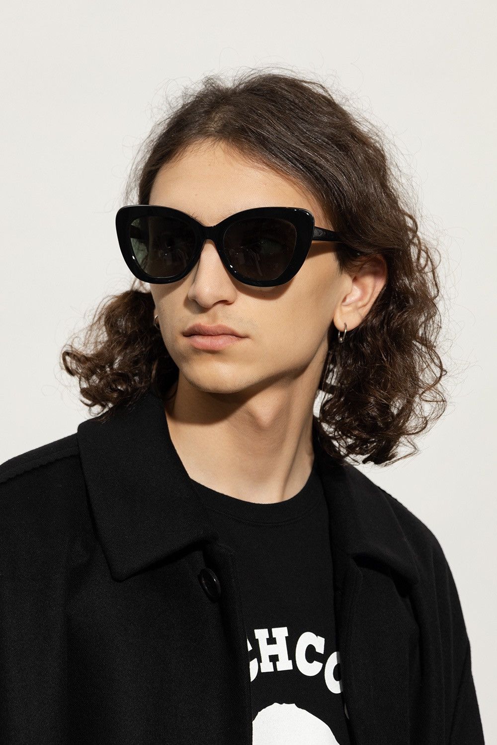 image of Undercover Cat Eye Sunglasses in Black, Men's