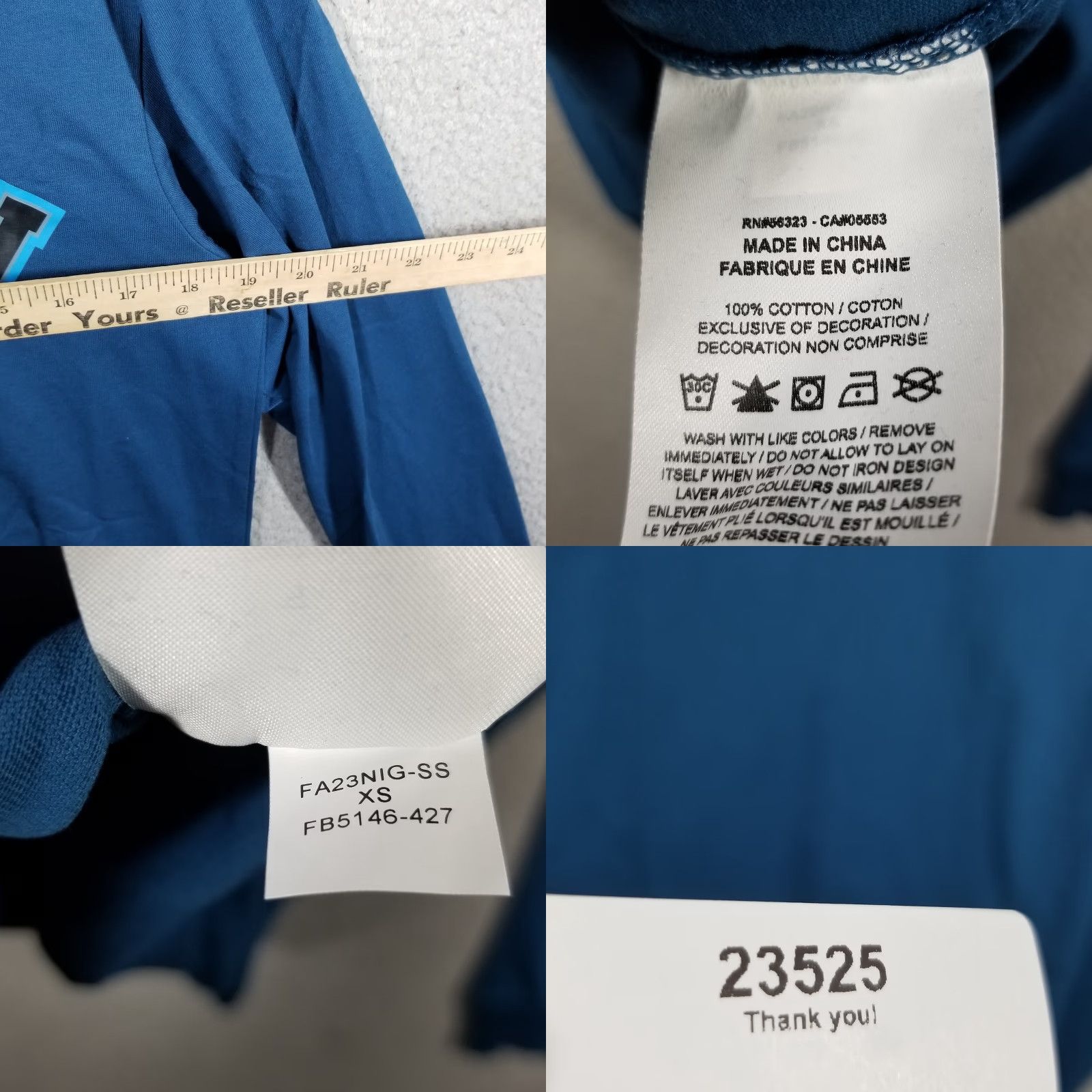 Jordan Brand Jordan Shirt Womens XS Blue Panther Graphic Long Sleeve 100% Cotton Loose Fit Fall 2023 Sports Animals Size XS / US 0-2 / IT 36-38 - 8 Thumbnail