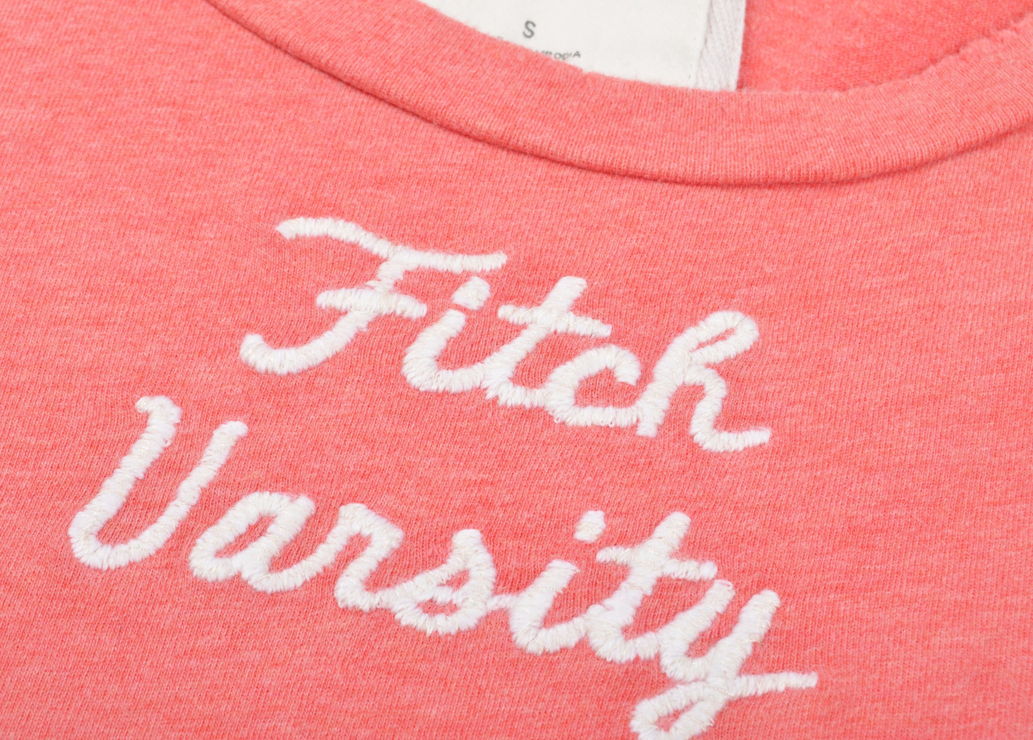 Abercrombie & Fitch Abercrombie & Fitch Y2K Fitch Varsity Coral Distressed Tee Size S / US 4 / IT 40 - 5 Thumbnail