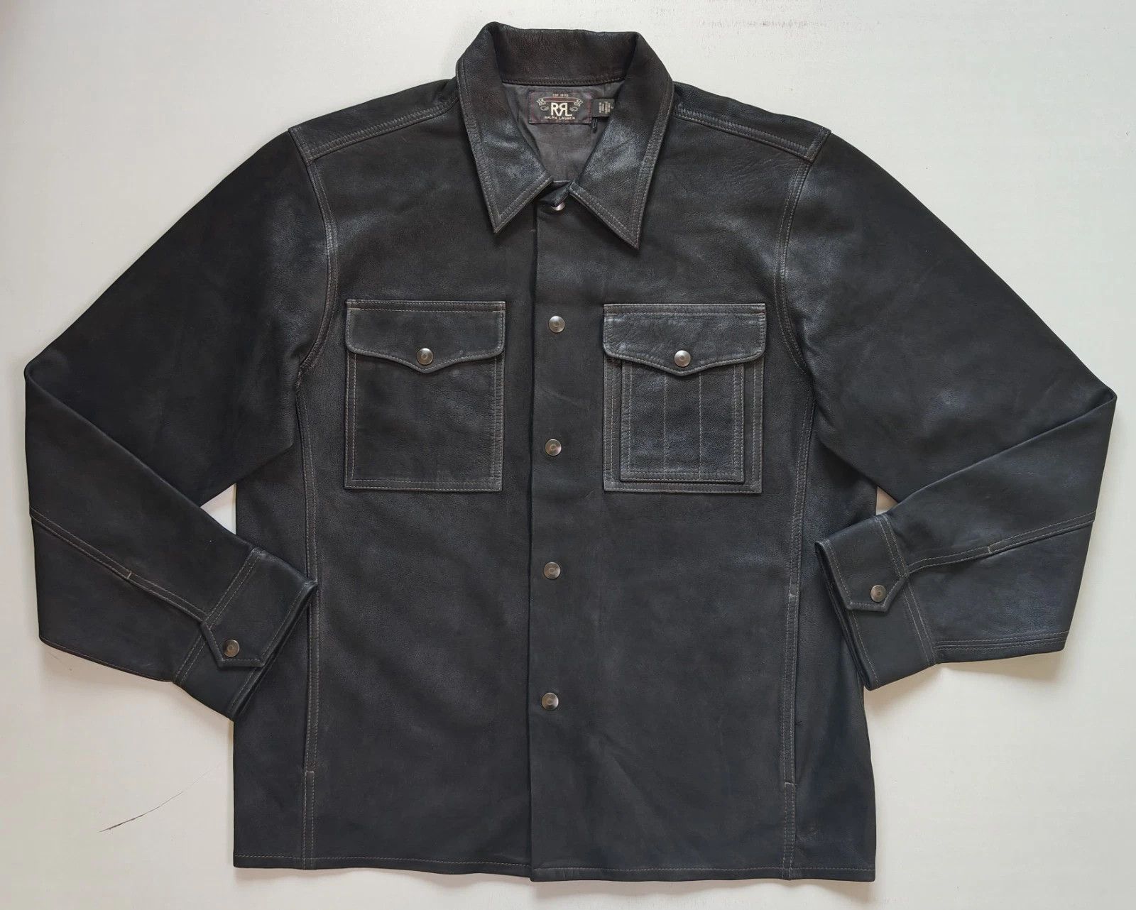 RRL Ralph Lauren Double RLRoughout Suede Work Shirt FTP / 9503 Size US M / EU 48-50 / 2 - 1 Thumbnail