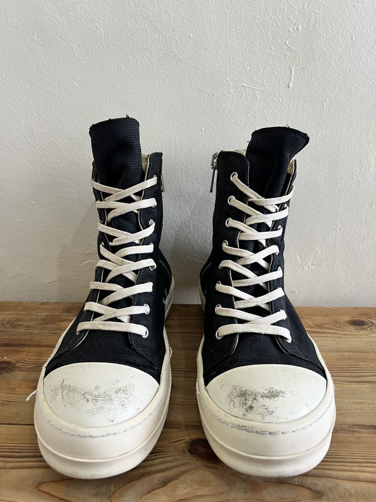 RICK OWENS DRKSHDW ハイトップ キャンバス スニーカー RICK OWENS DRKSHDW - 【25SS】コットン キャンバス サイド