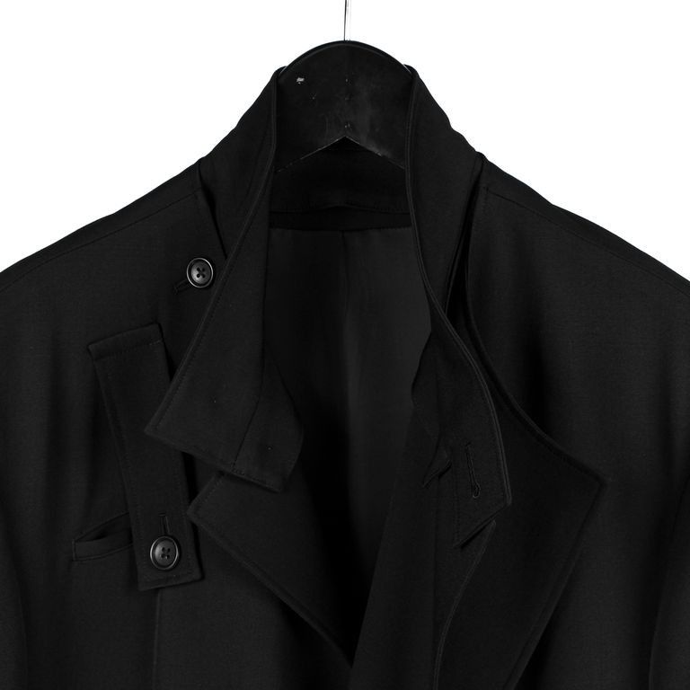 Yohji Yamamoto Yohji Yamamoto Homme Gabardine Left Double Spare Stand Coat Size US S / EU 44-46 / 1 - 18 Thumbnail