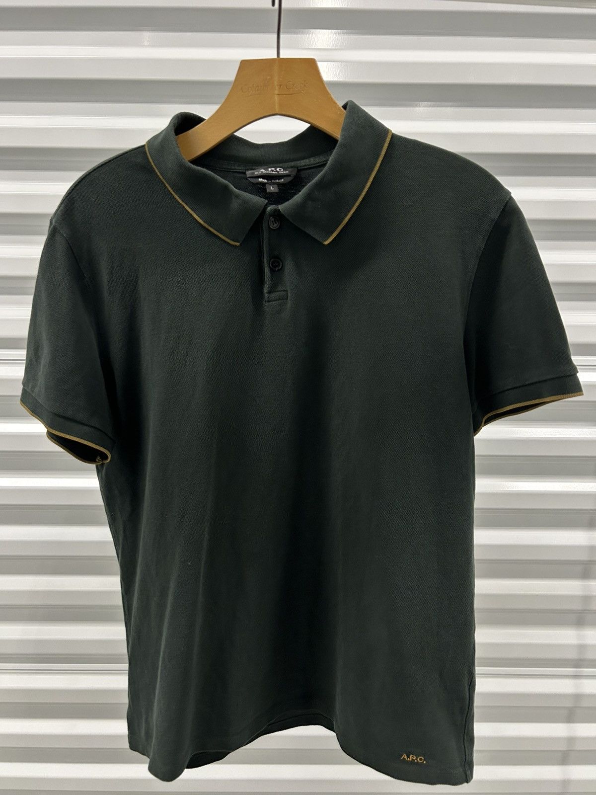 A.P.C. A.P.C. Polo Shirt bottle green Size US M / EU 48-50 / 2 - 1 Thumbnail